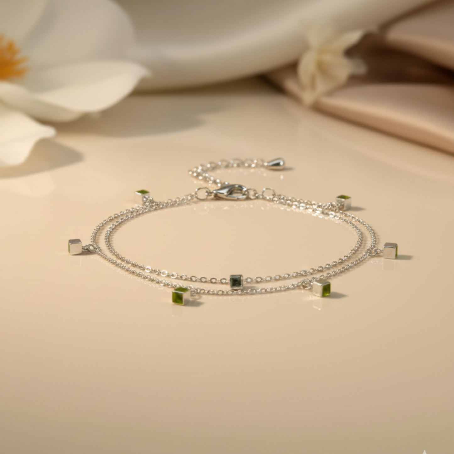 Silver Darling Cubes Baby Bracelet