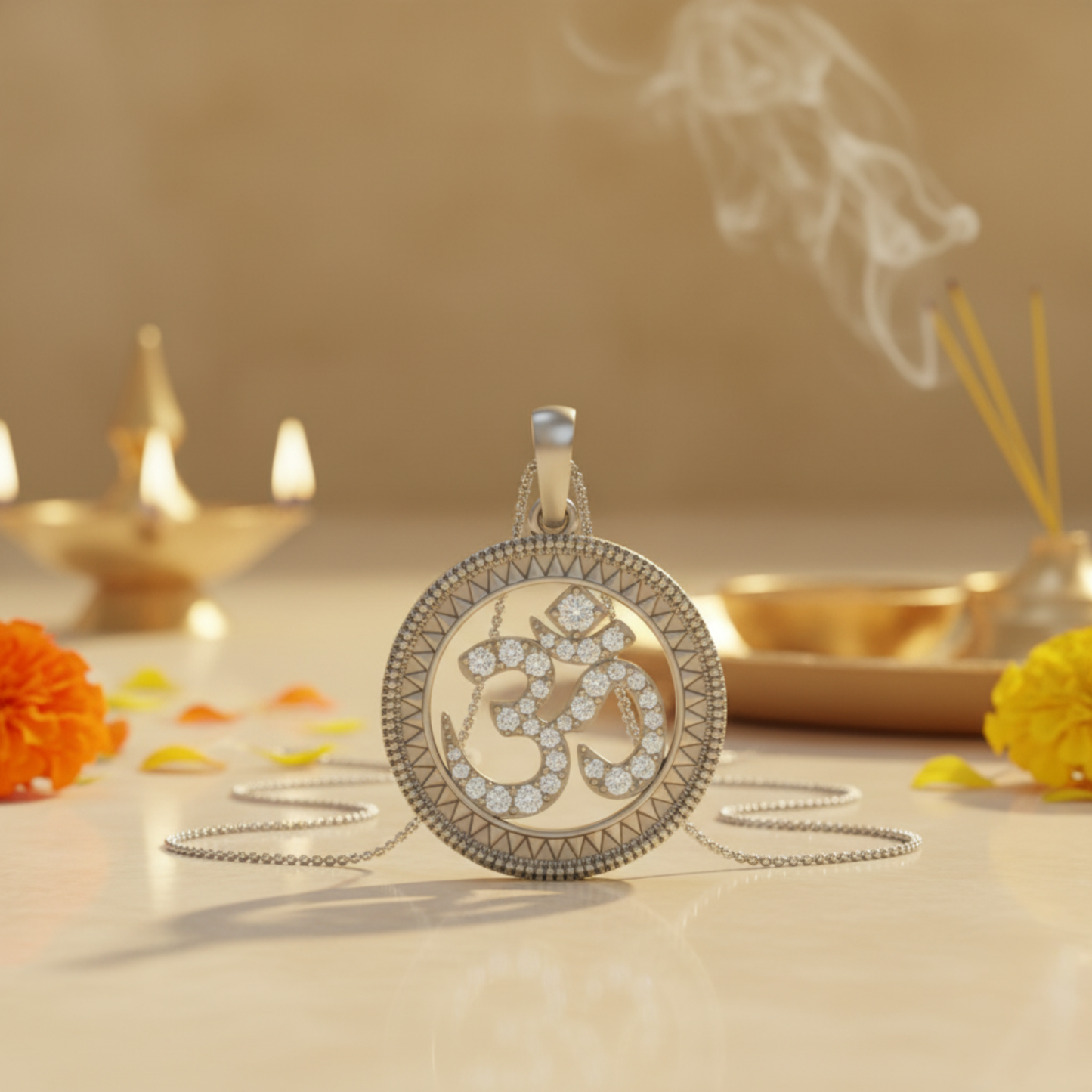 Silver Halo OM Pendant