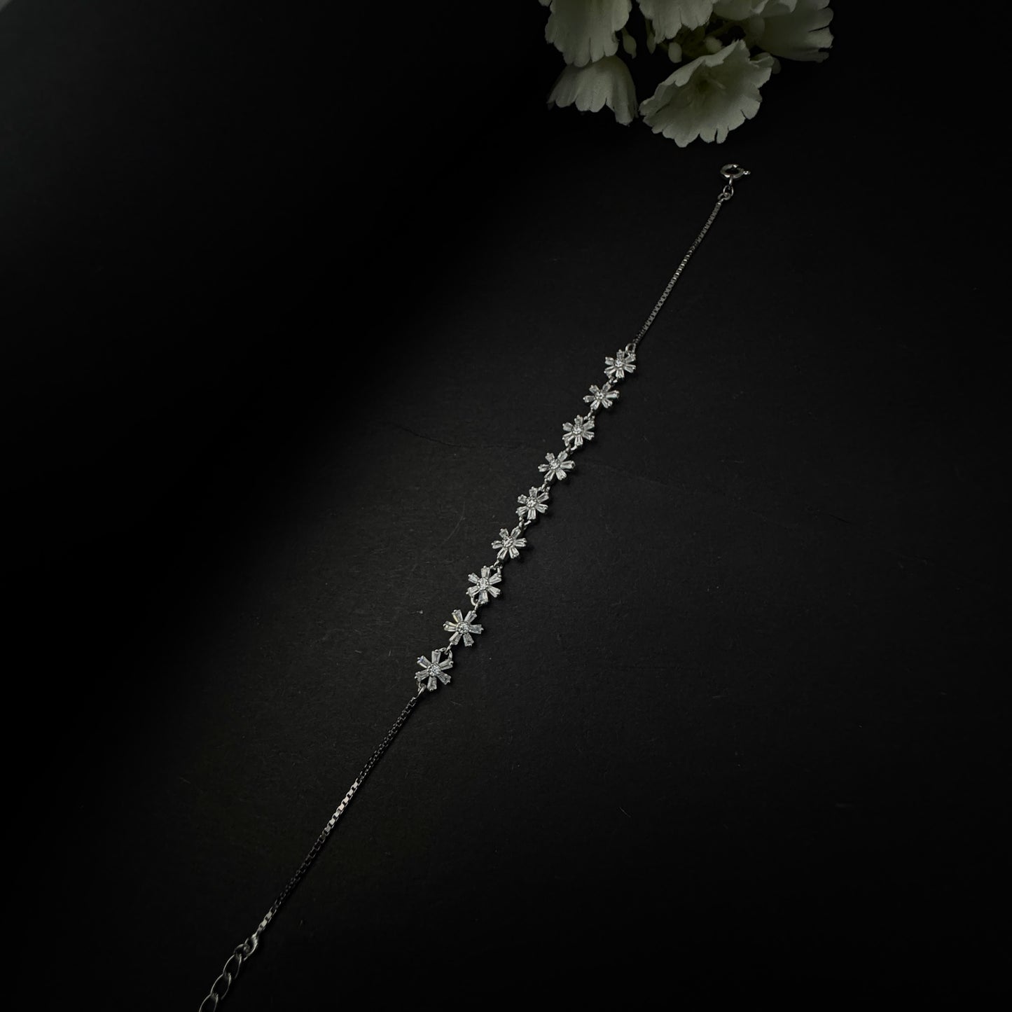 Silver Garden of Diamonds Bracelet