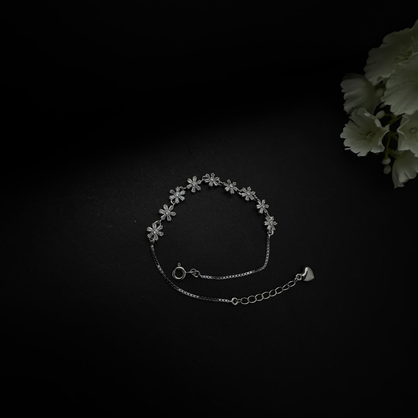 Silver Garden of Diamonds Bracelet