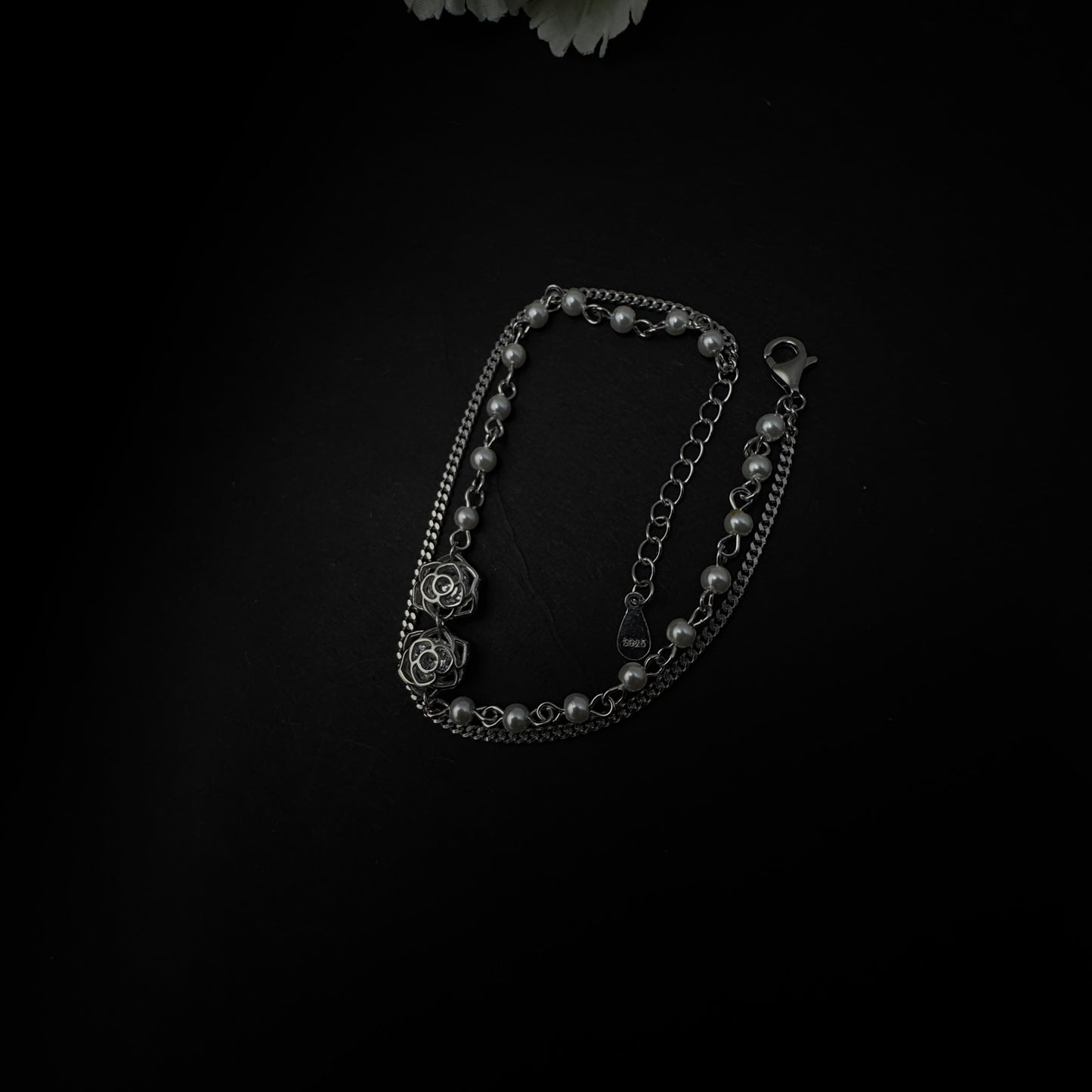 Silver Rose Bracelet
