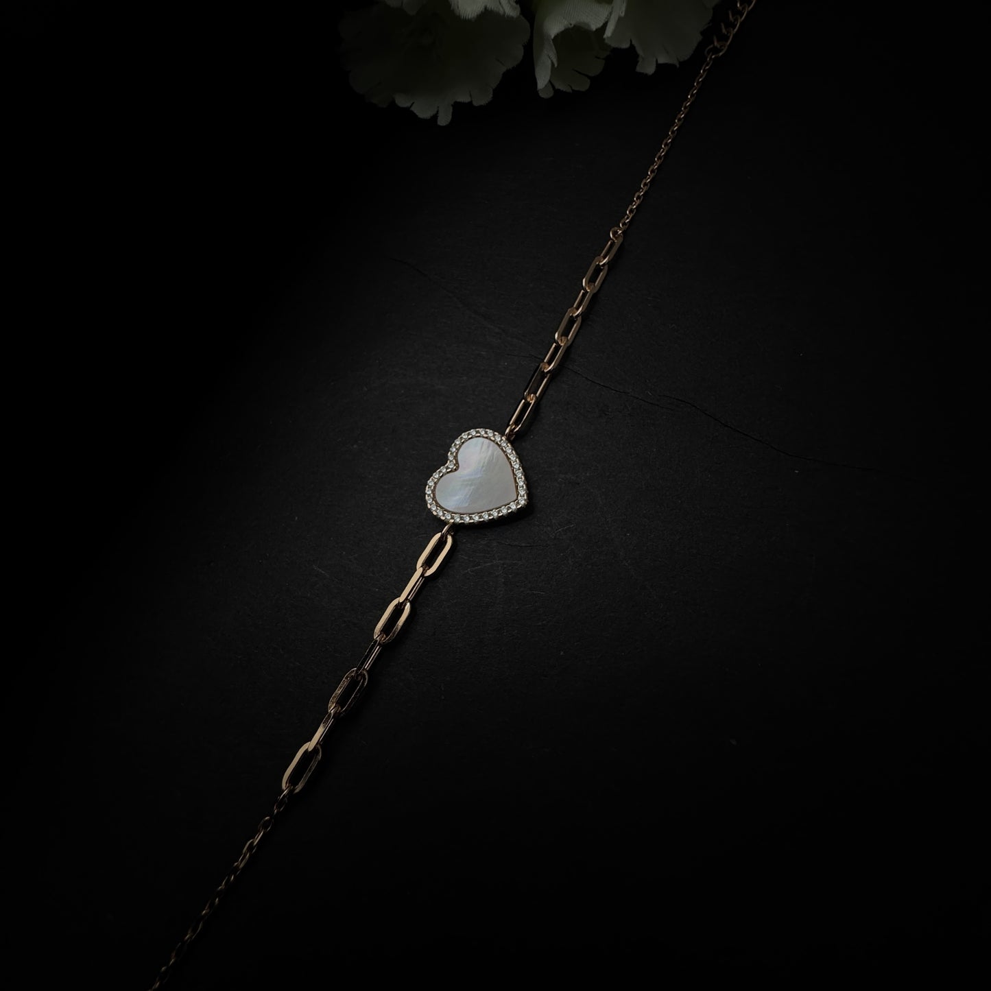 Rose Gold Plated Heart Link Bracelet