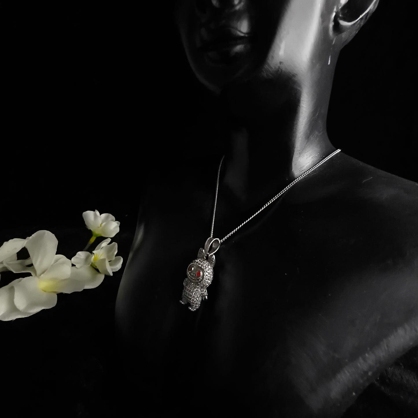 Silver Labubu Necklace