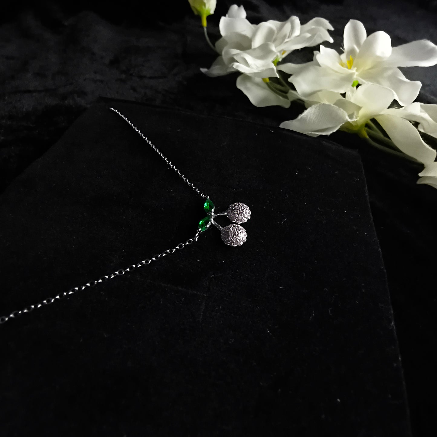 Silver Cherry Necklace