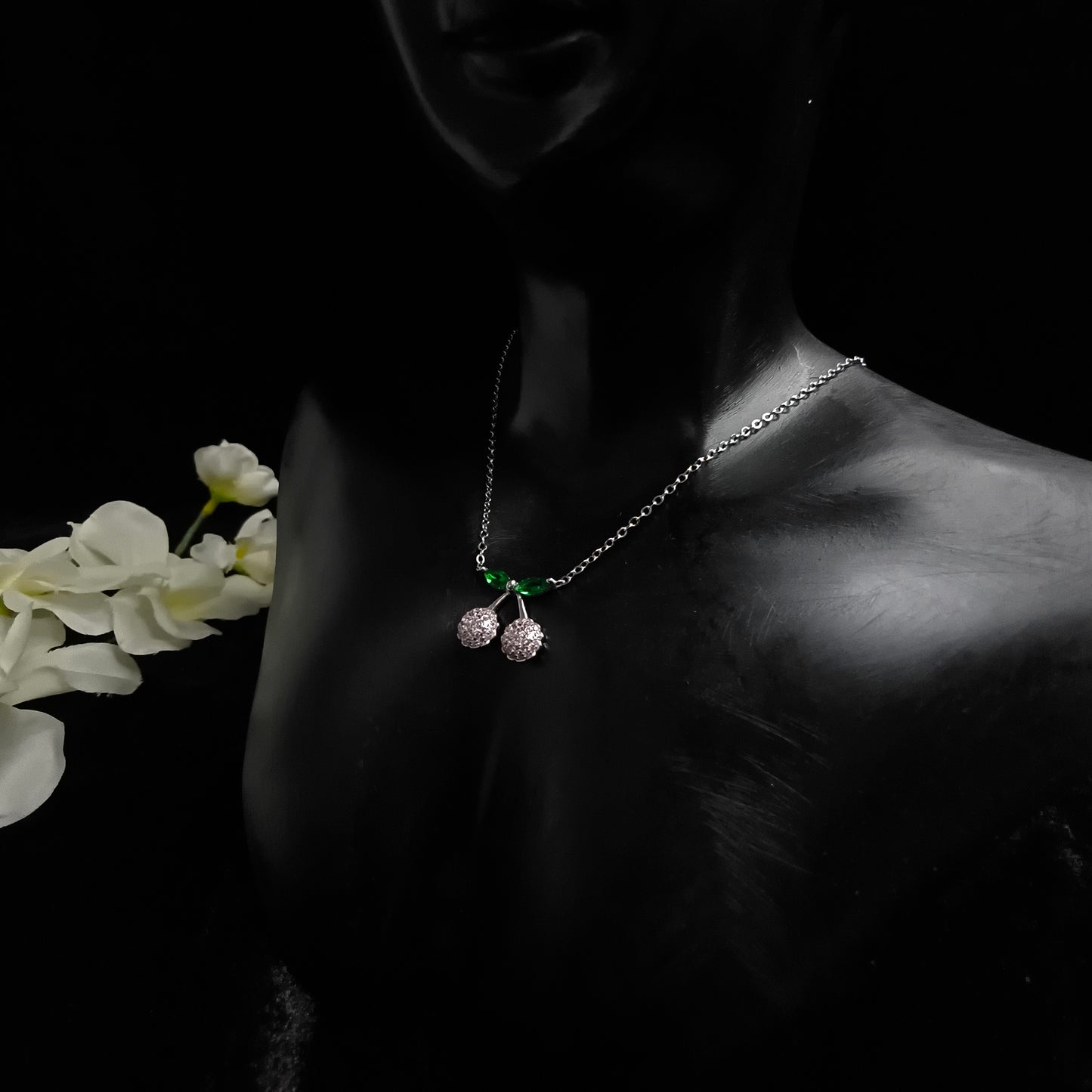 Silver Cherry Necklace