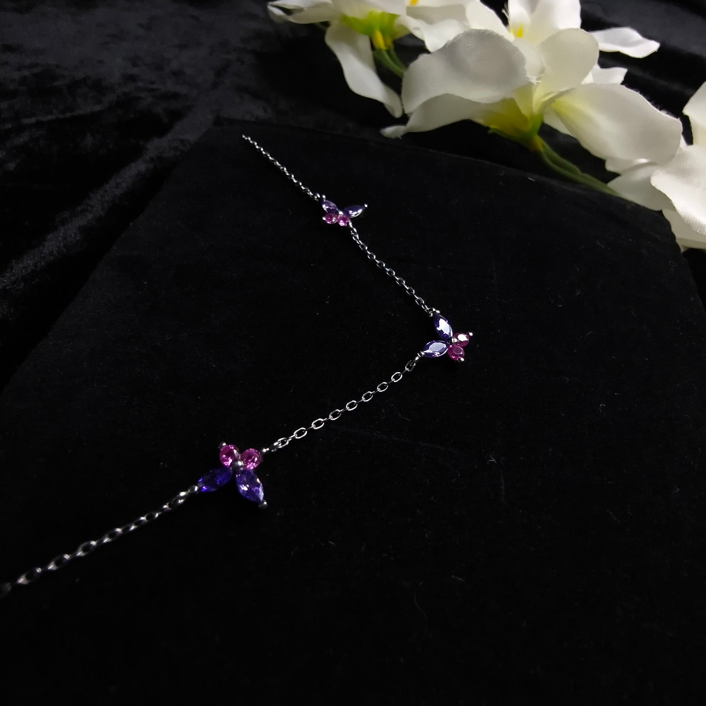 Silver Lilac Wings Necklace