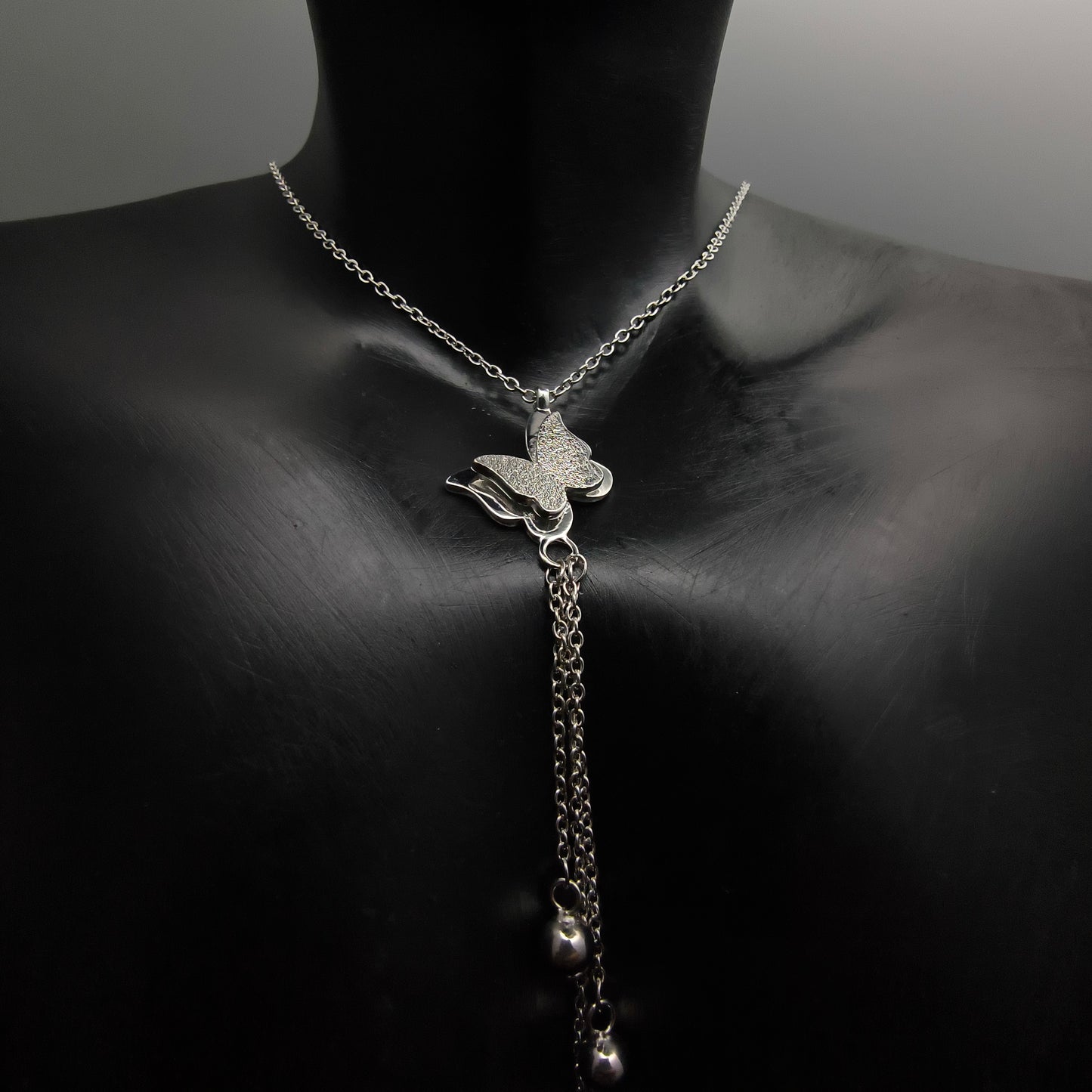 Silver Butterfly Effect Necklace