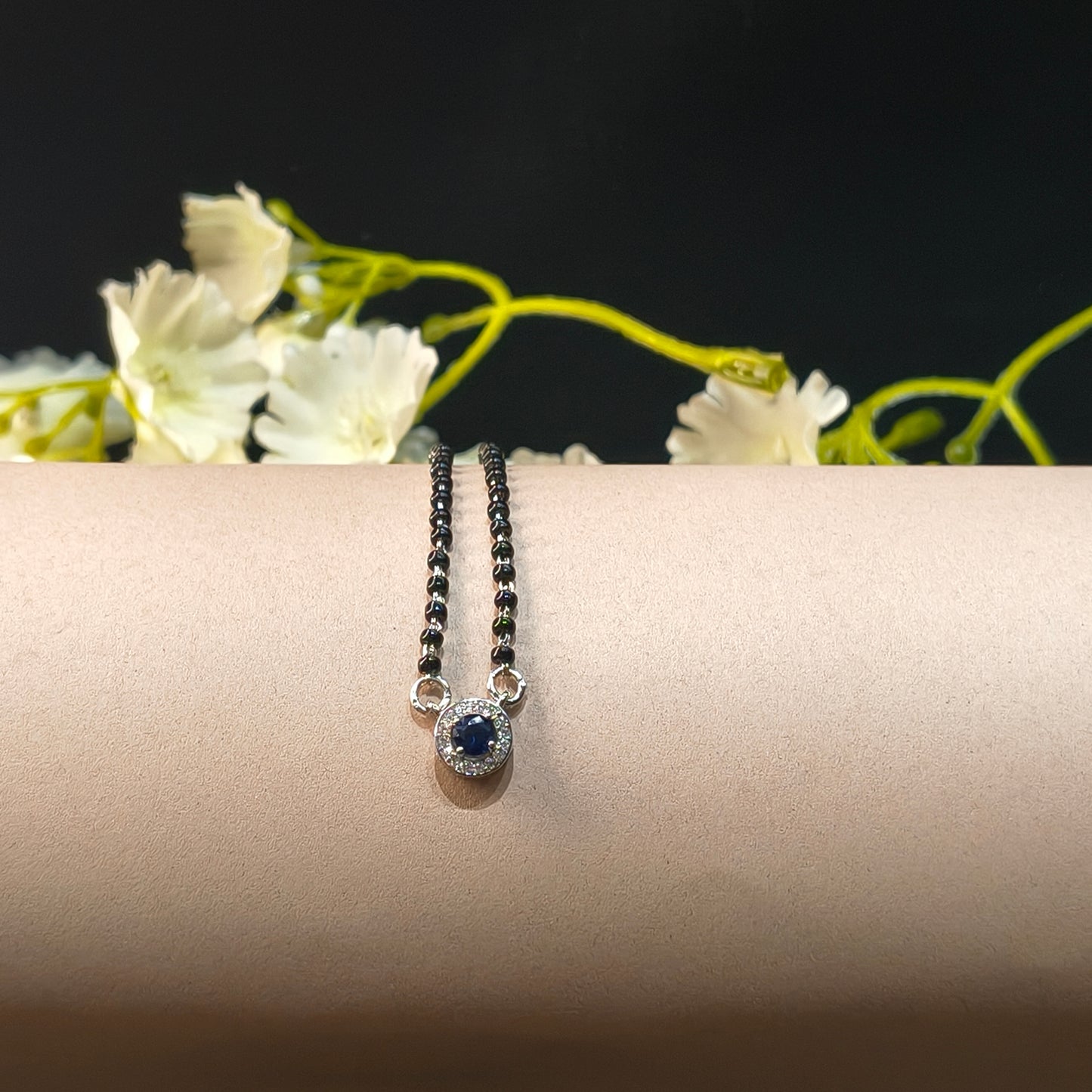 Silver Blue Stone Mangalsutra
