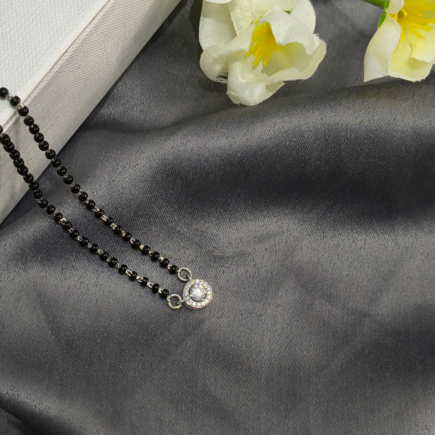 Silver White Stone Mangalsutra