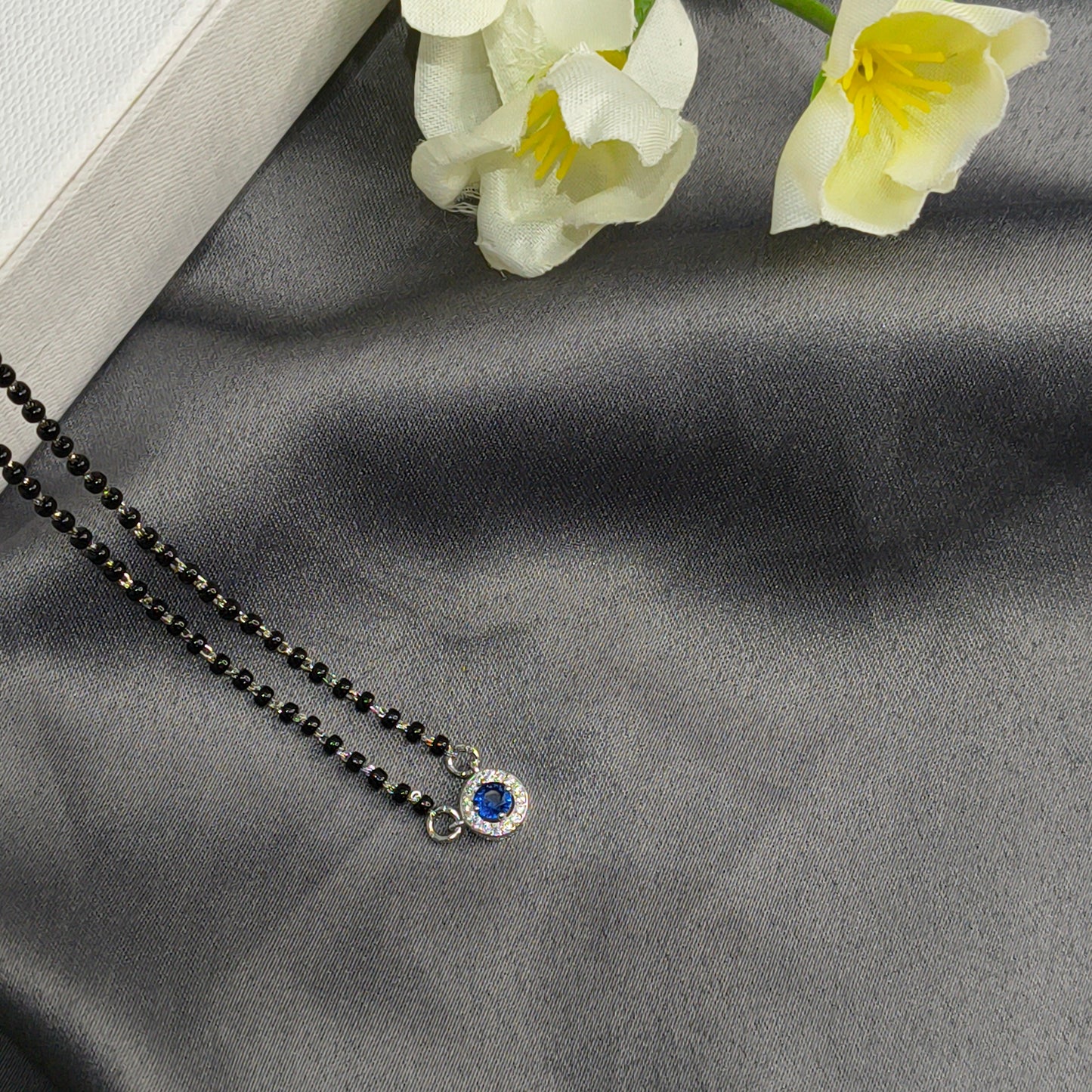 Silver Blue Stone Mangalsutra