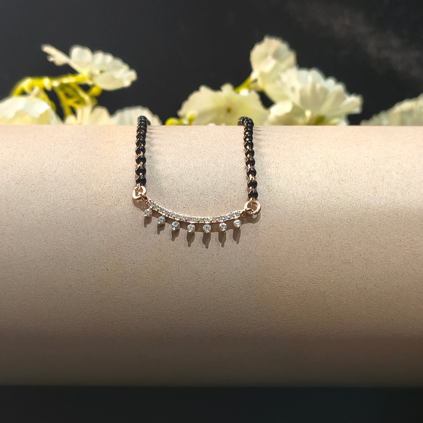 RoseGold Plated Silver Crown Mangalsutra