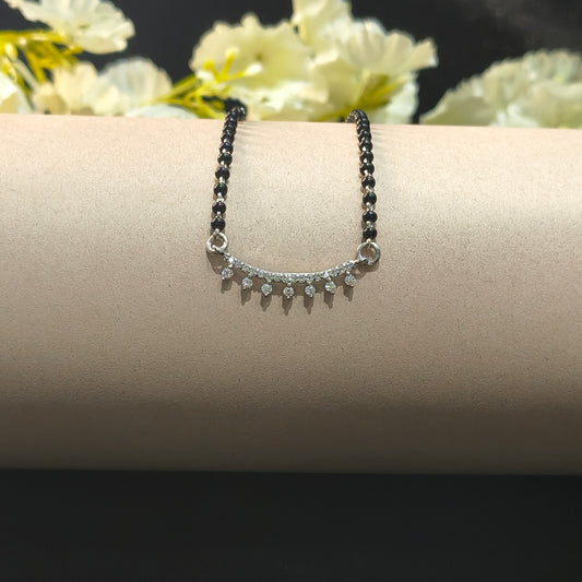 Silver Crown Pendant Mangalsutra