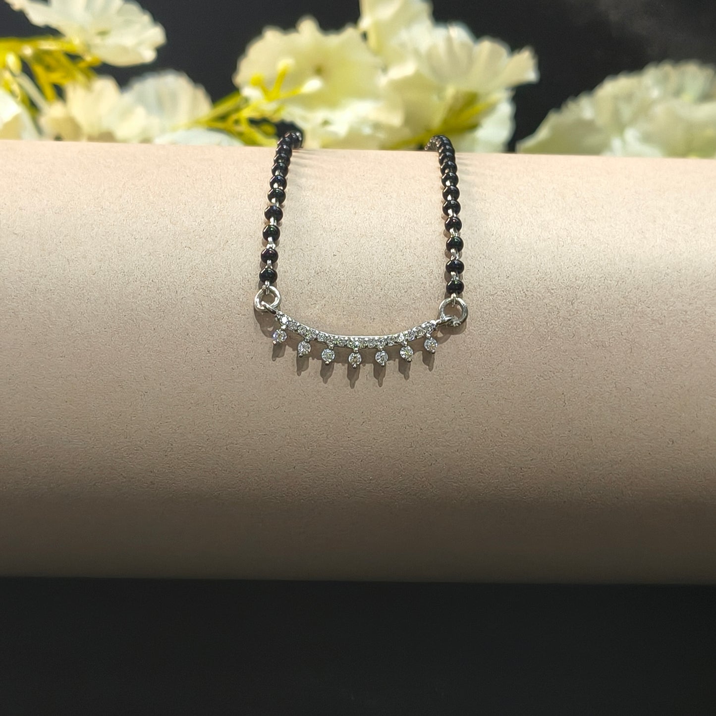 Silver Crown Pendant Mangalsutra