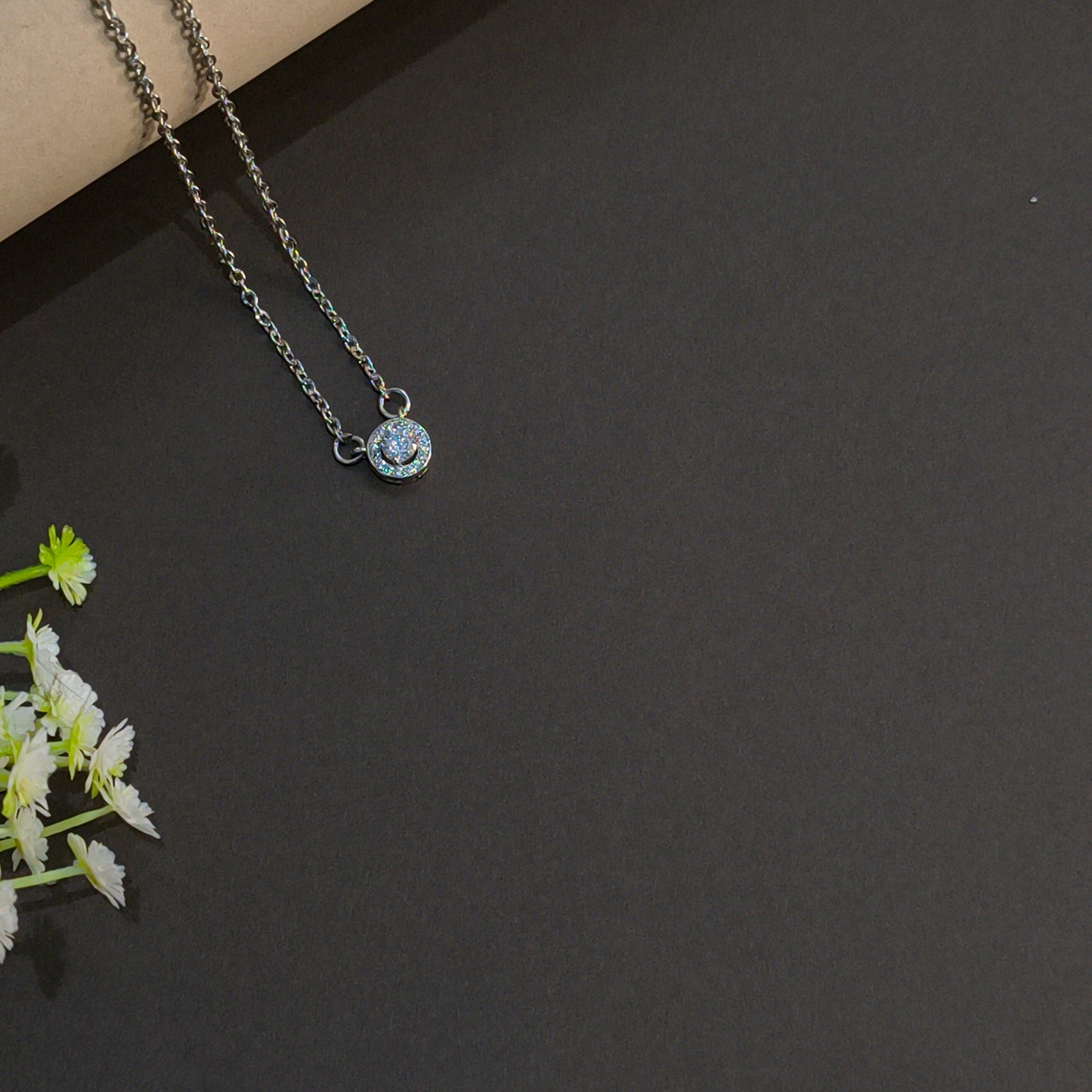 Silver White Stone With Chain Mangalsutra