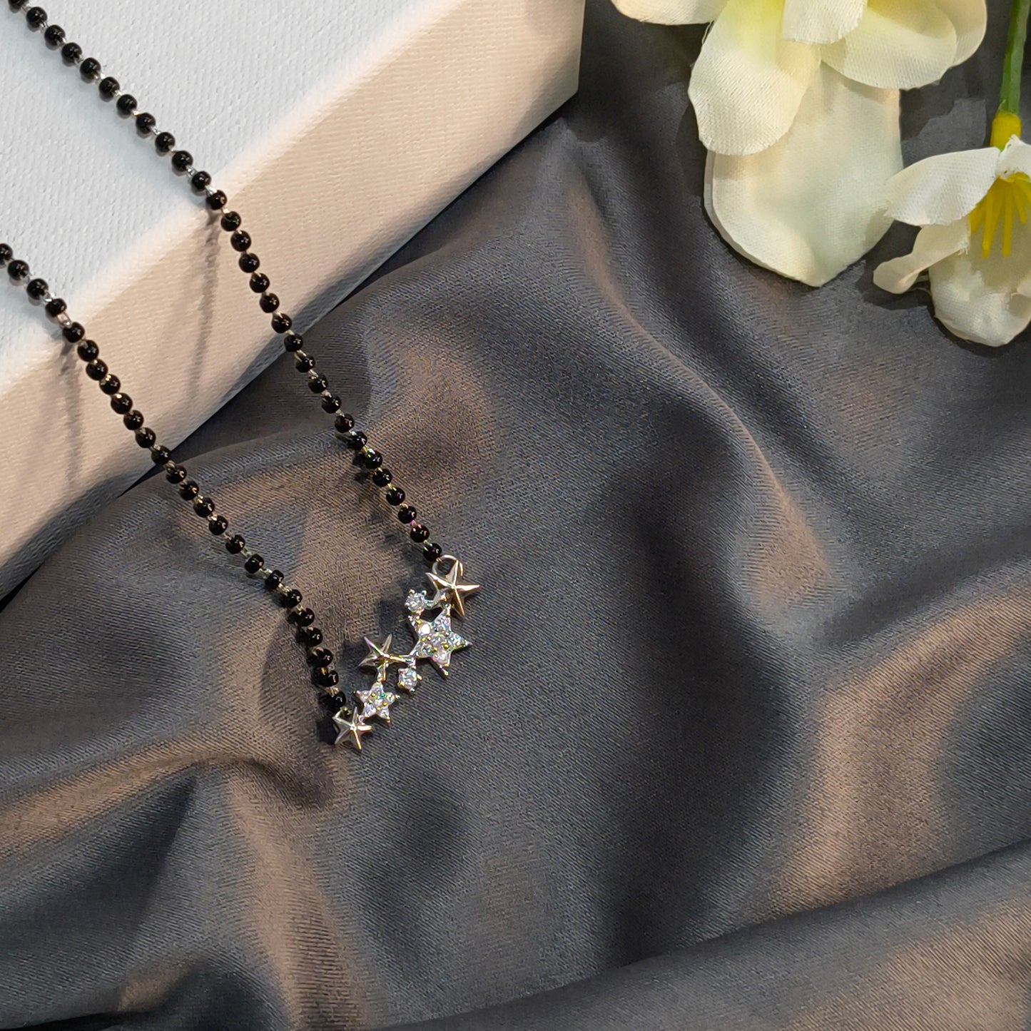 Silver Stars Pendant Mangalsutra