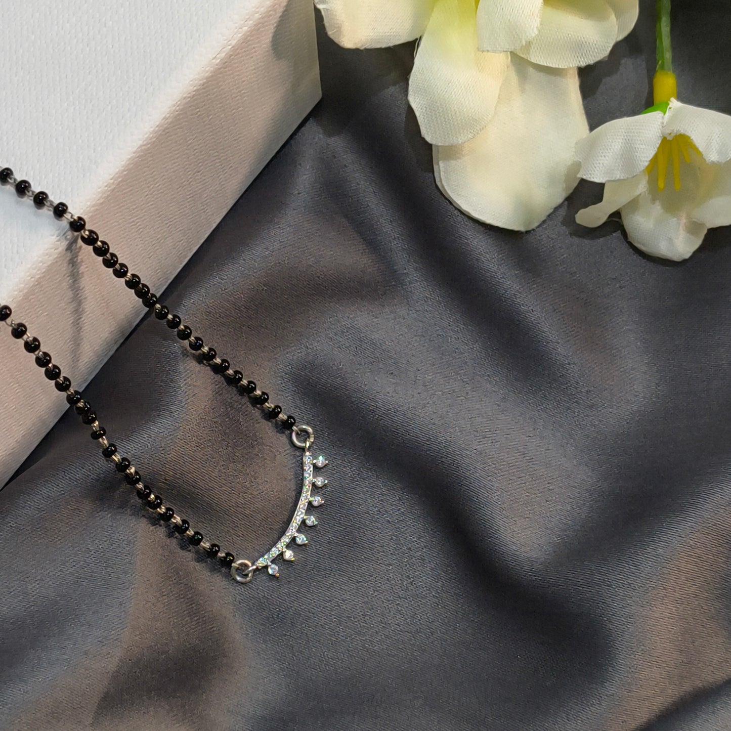 Silver Crown Pendant Mangalsutra