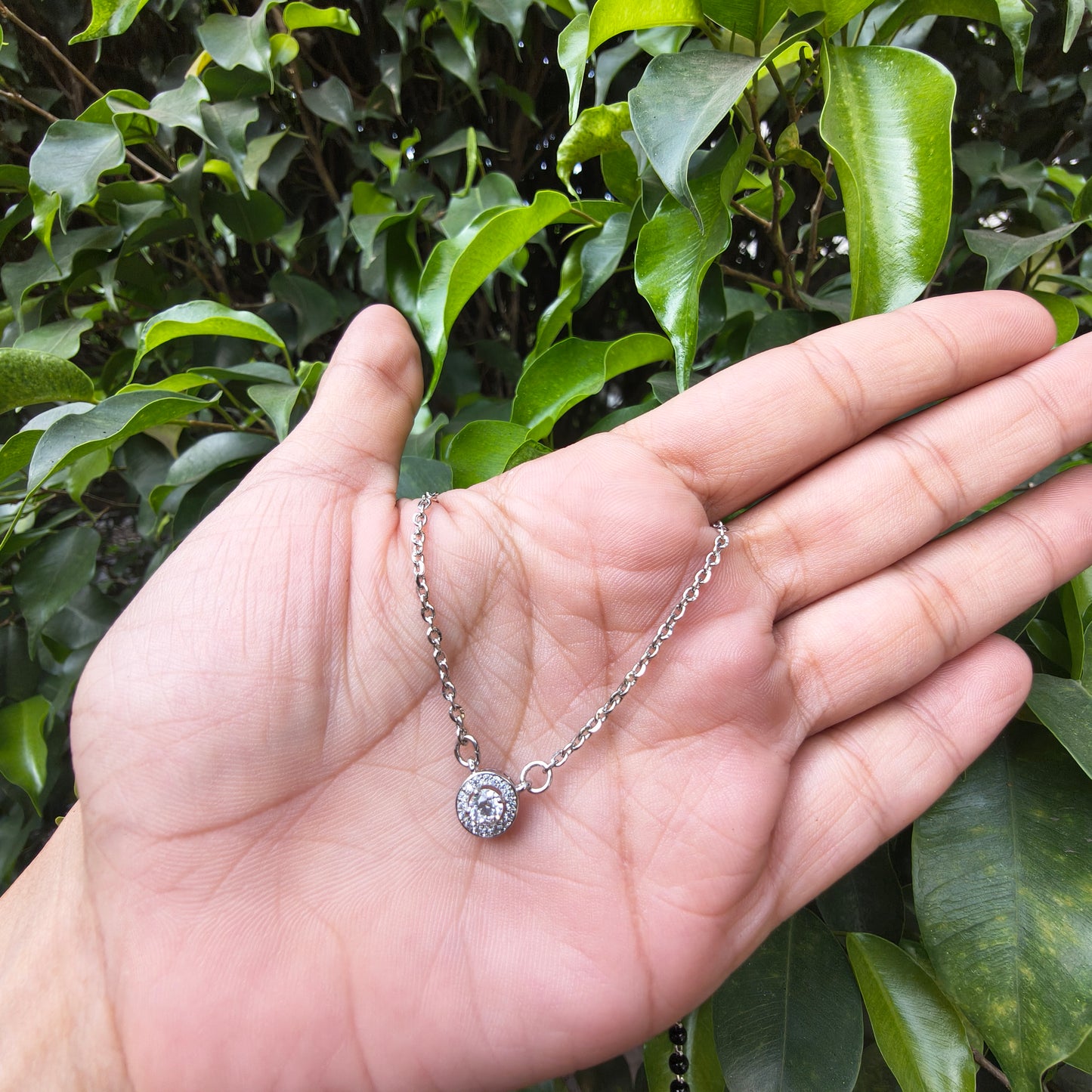 Silver White Stone With Chain Mangalsutra