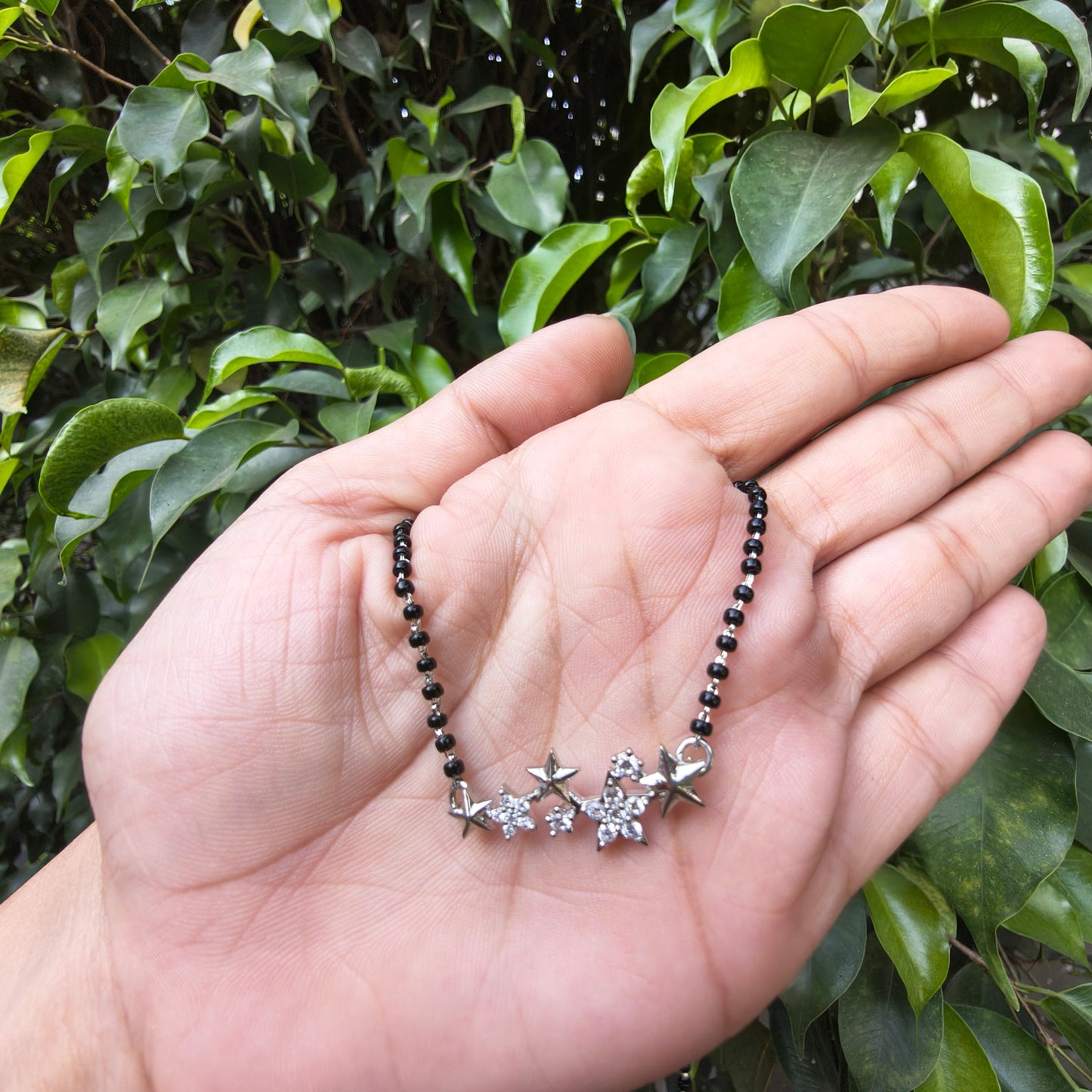 Silver Stars Pendant Mangalsutra