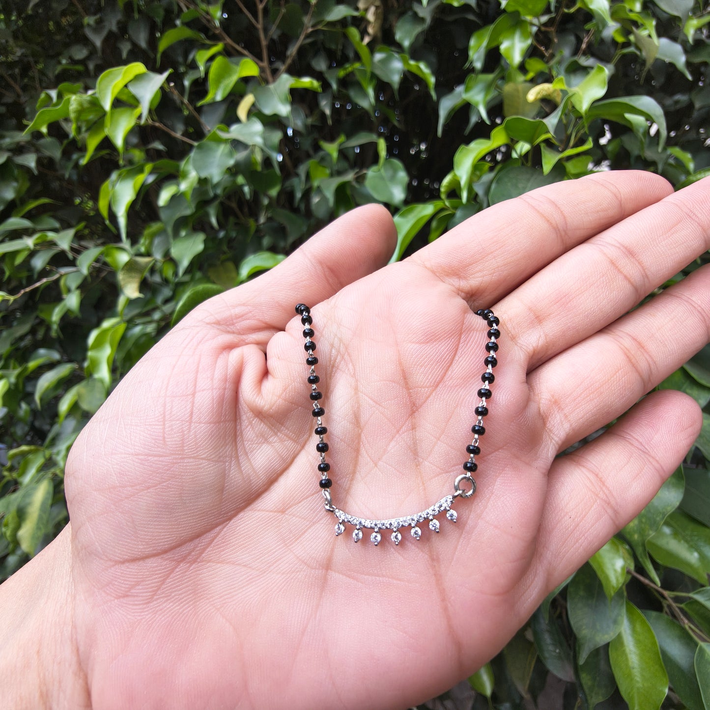 Silver Crown Pendant Mangalsutra