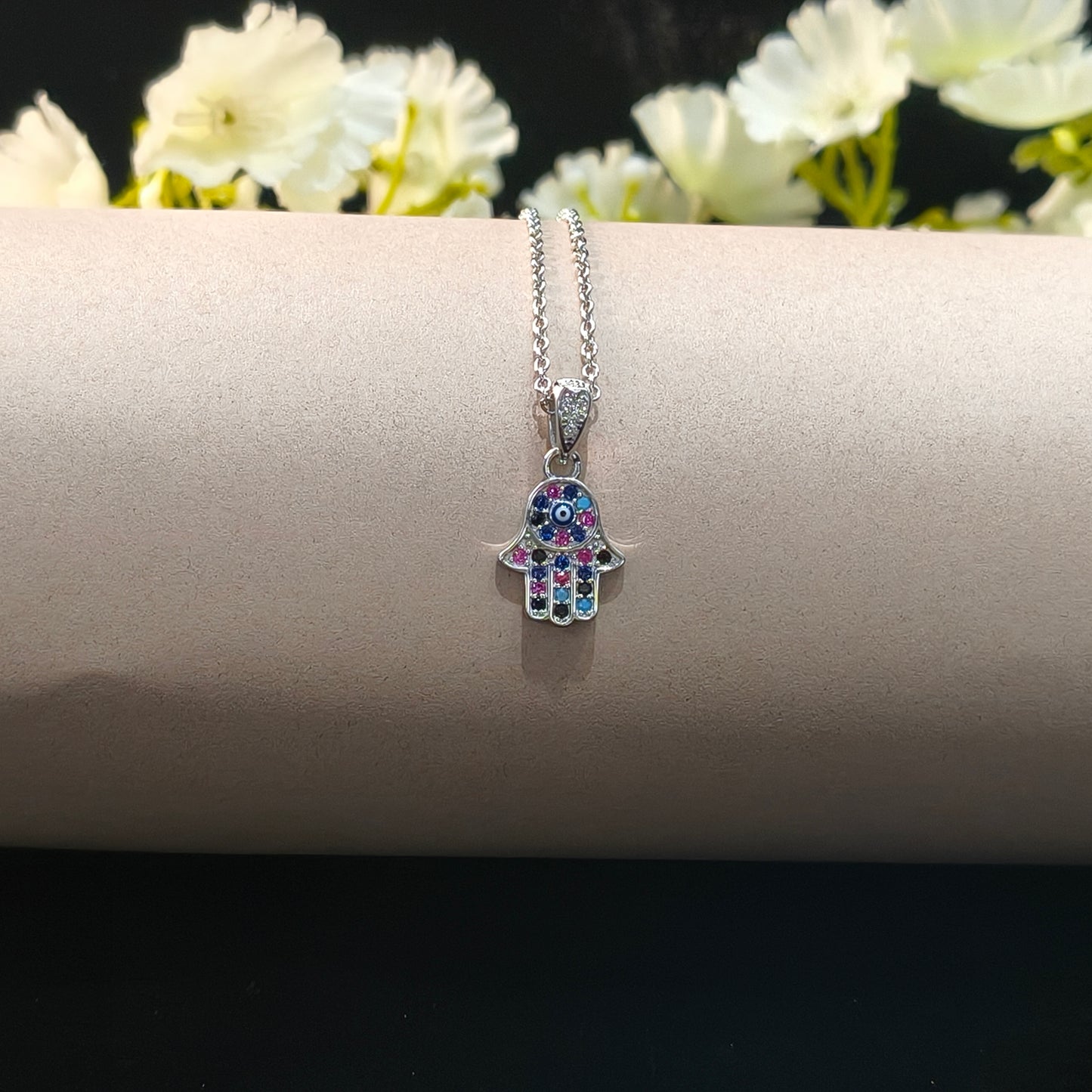 Silver Mystic Hamsa Pendant