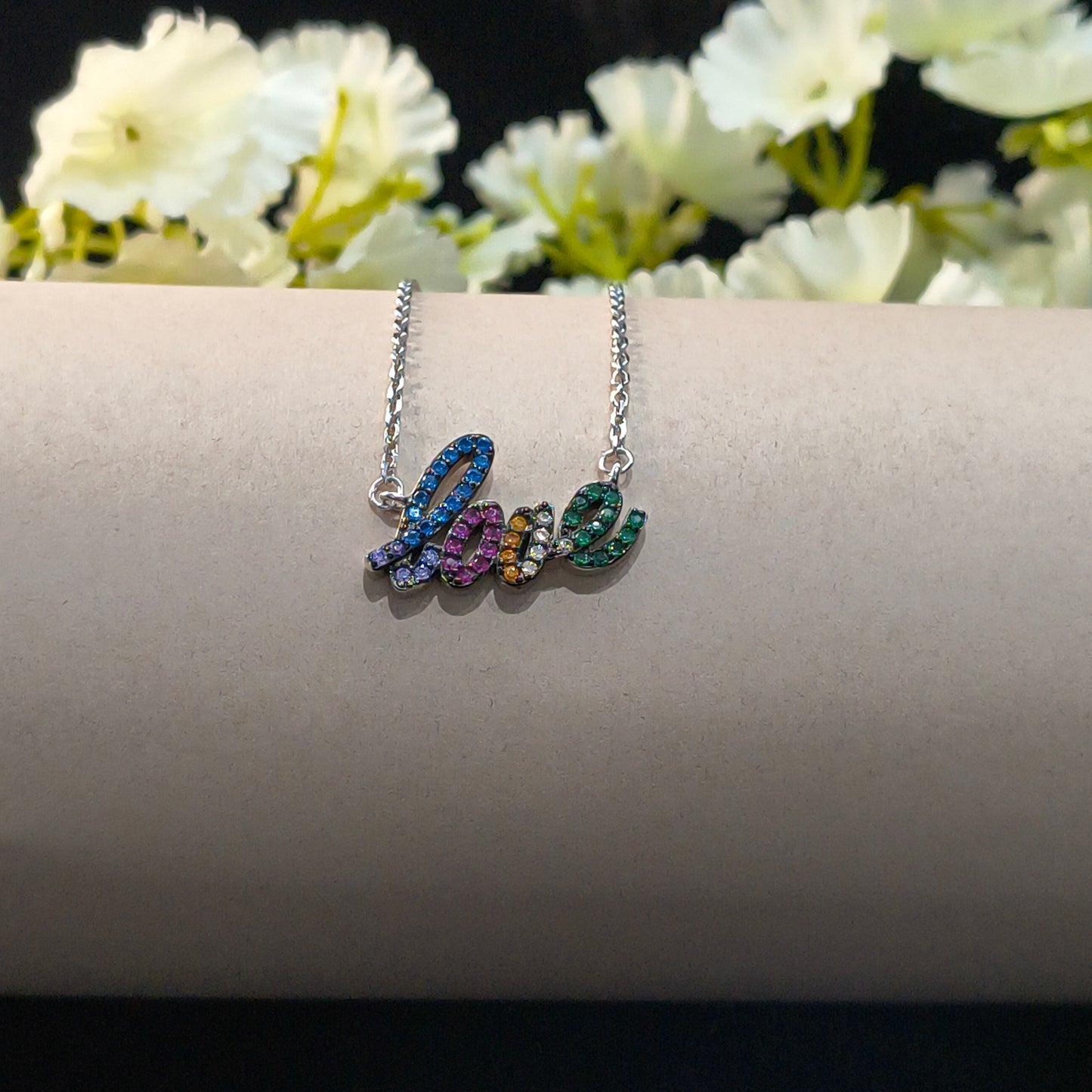 Silver Scrabble Love Pendant