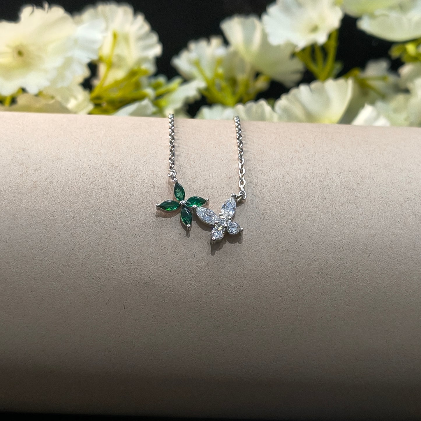 Silver Twin Flower Pendant