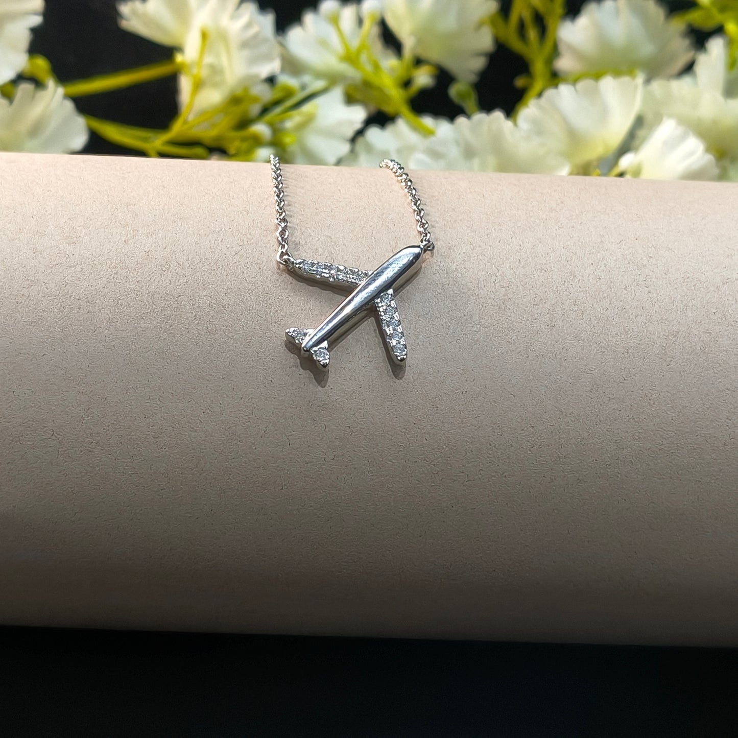 Silver Airplane Pendant