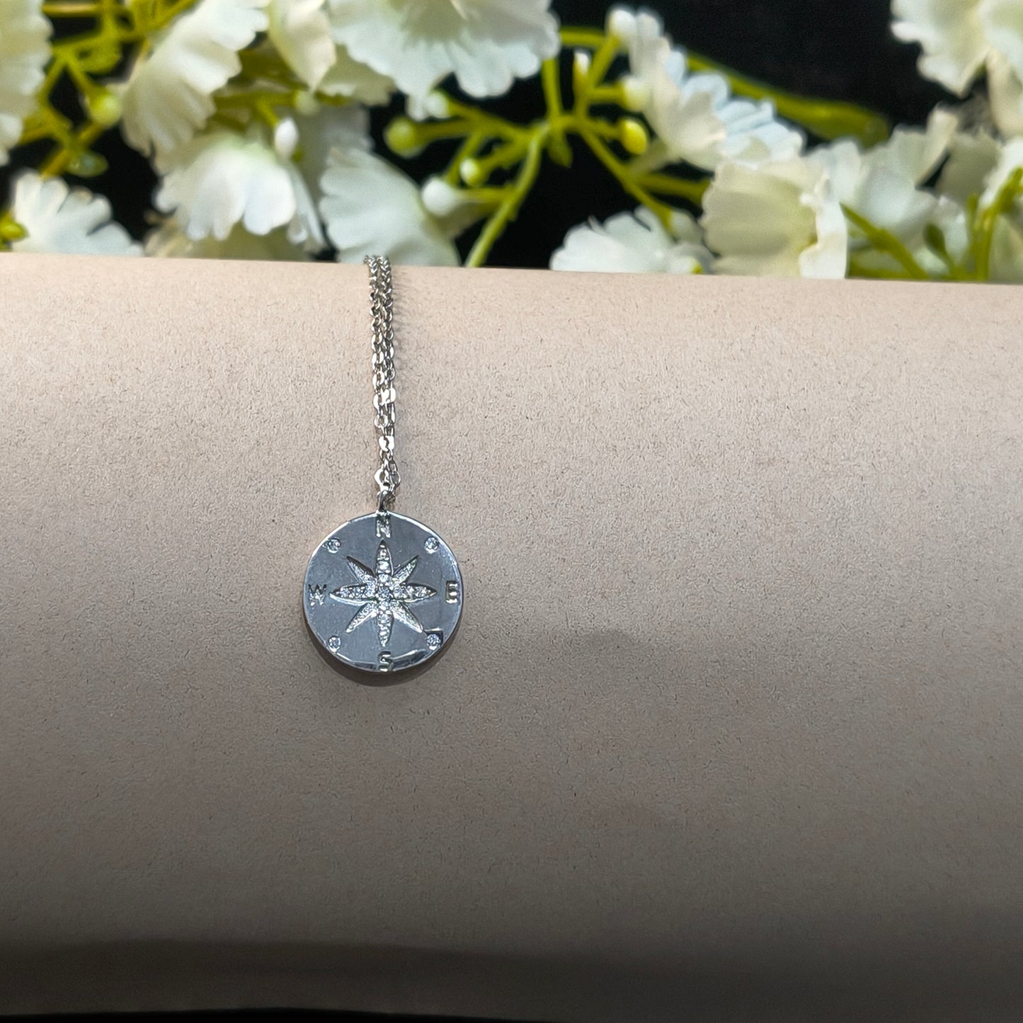 Silver Compass Pendant