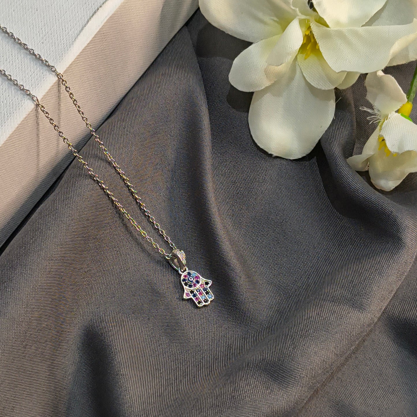 Silver Mystic Hamsa Pendant