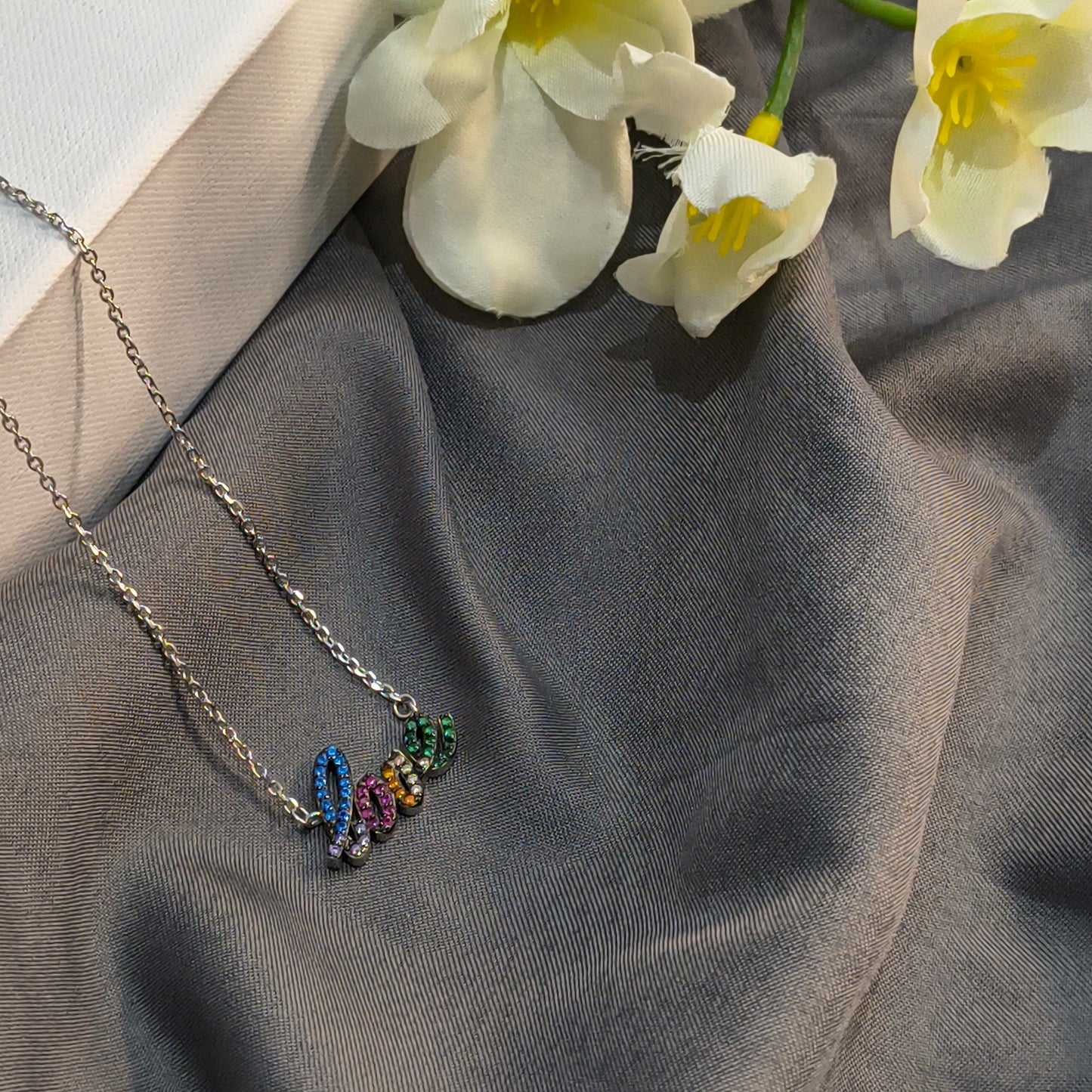 Silver Scrabble Love Pendant