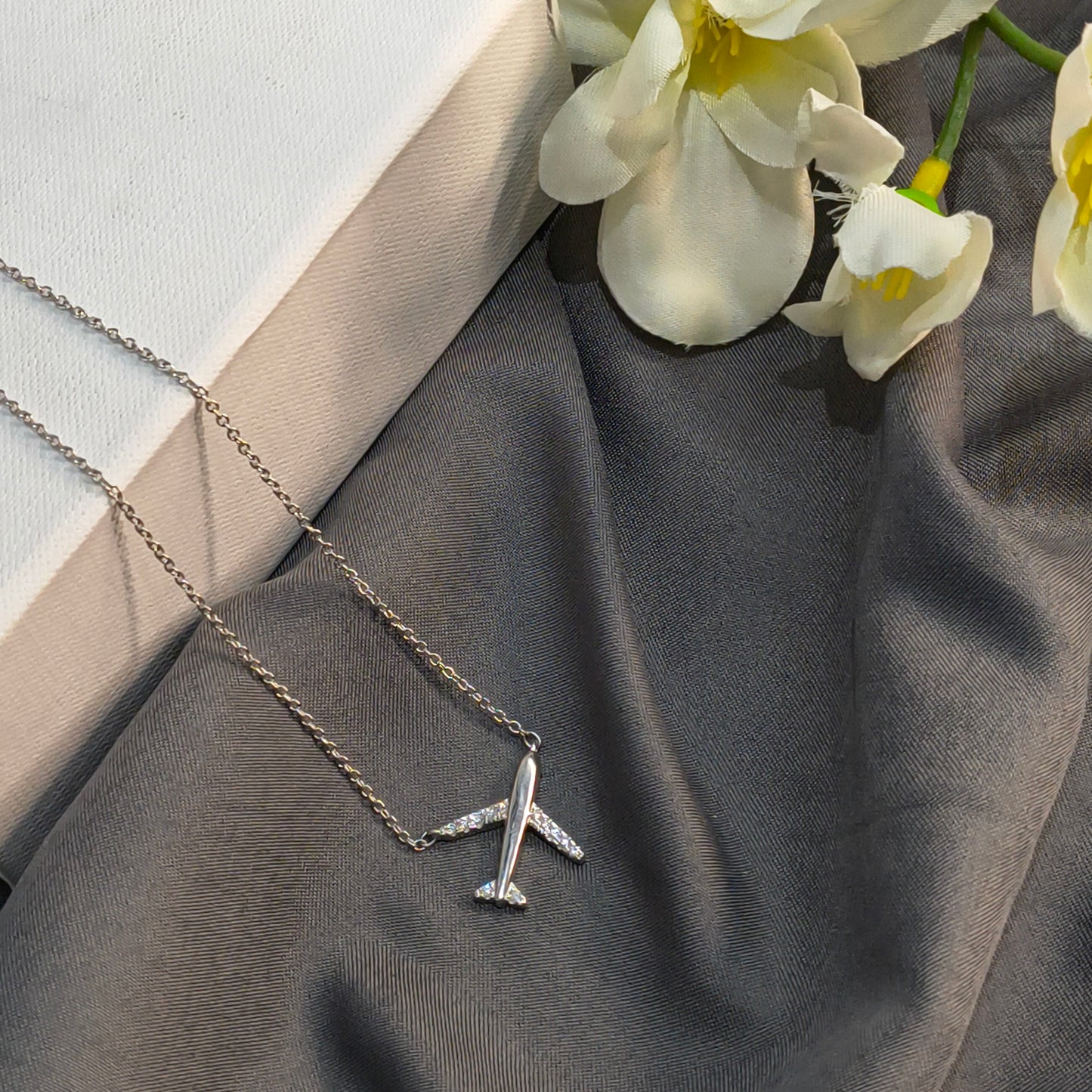 Silver Airplane Pendant