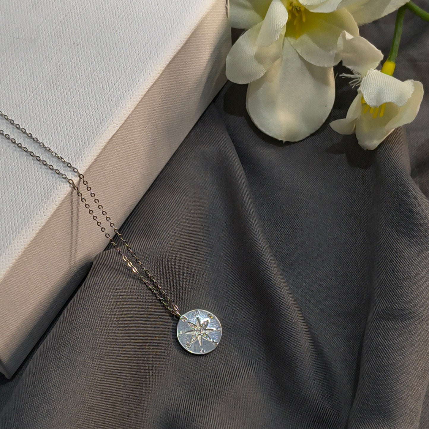 Silver Compass Pendant