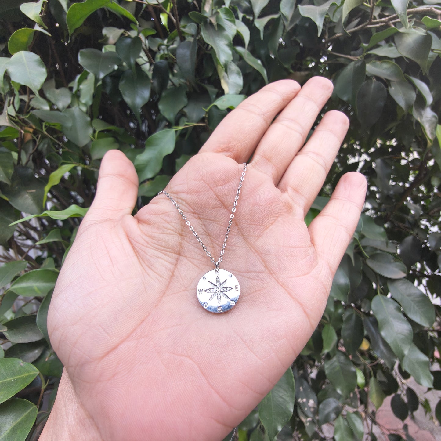 Silver Compass Pendant