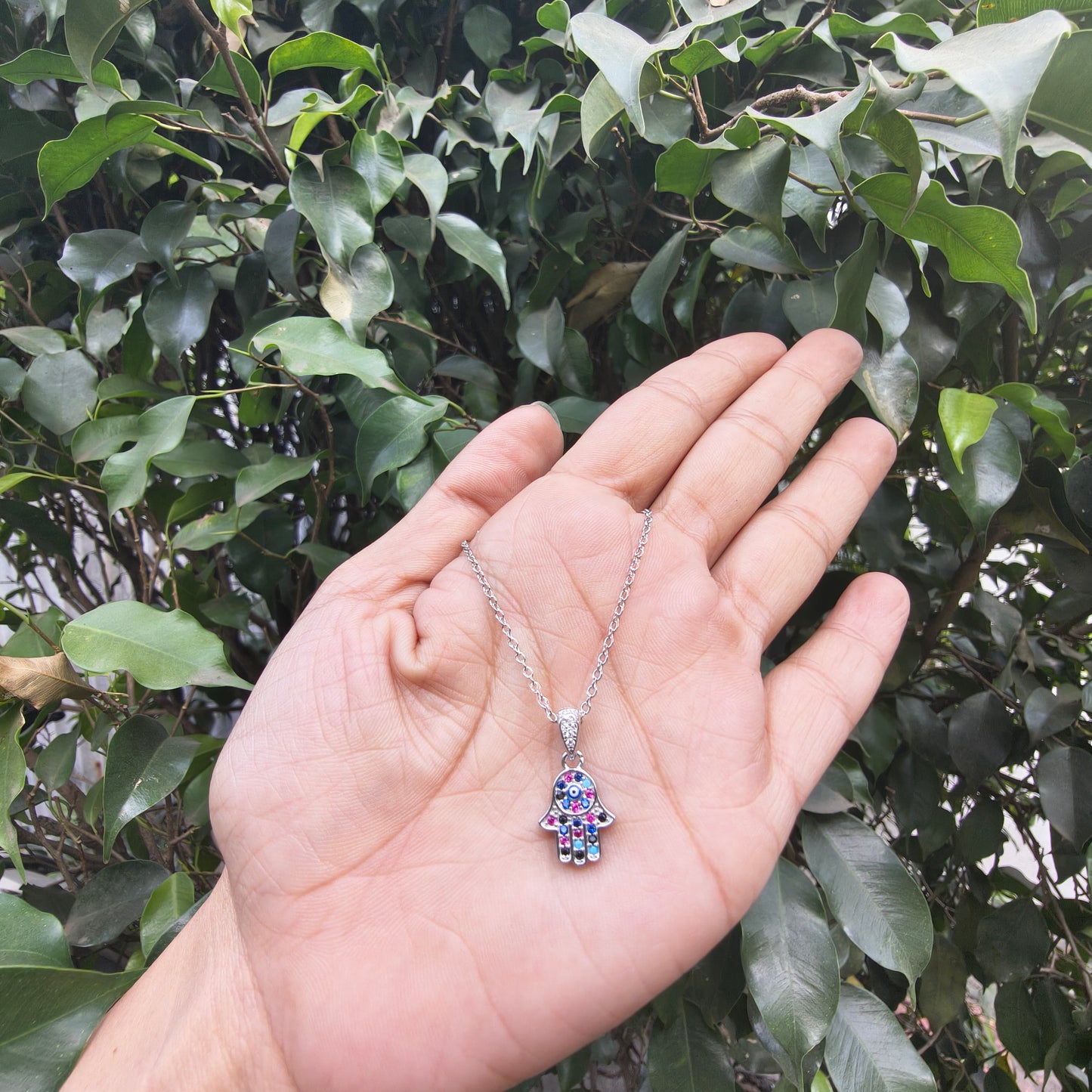 Silver Mystic Hamsa Pendant