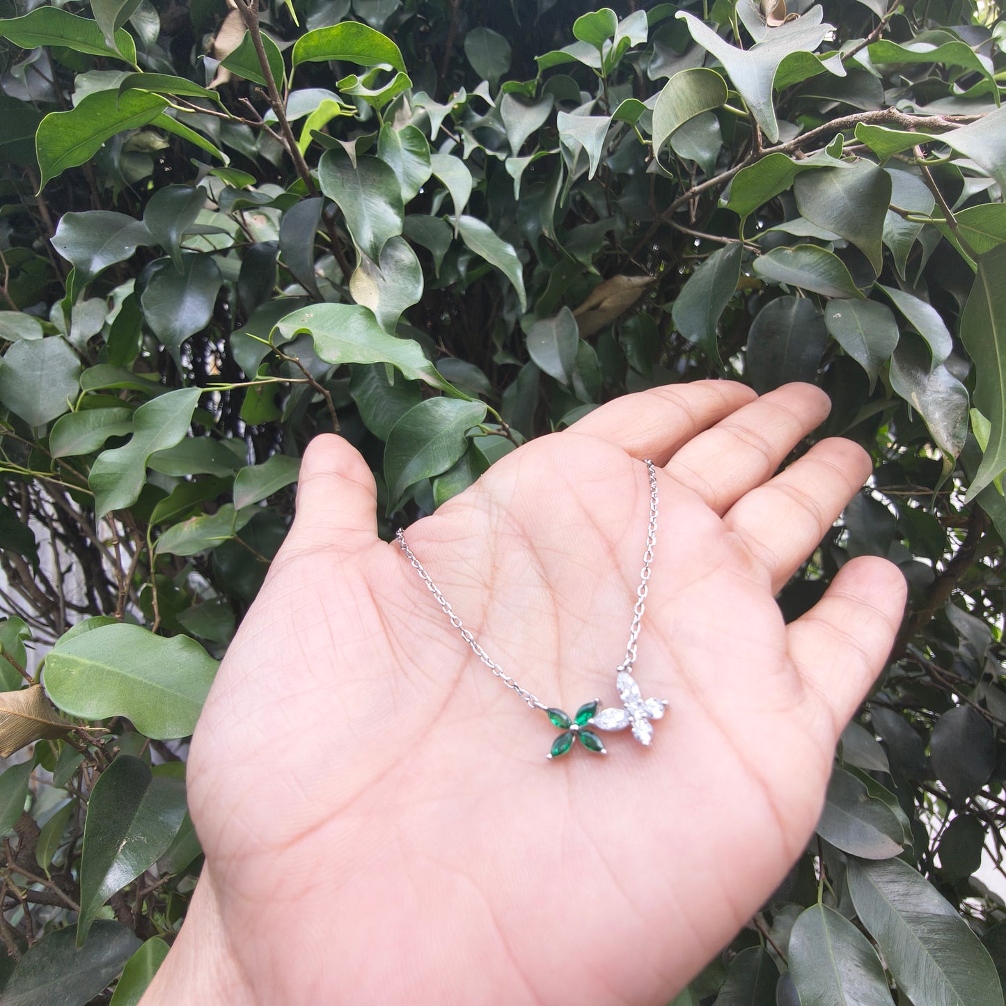 Silver Twin Flower Pendant