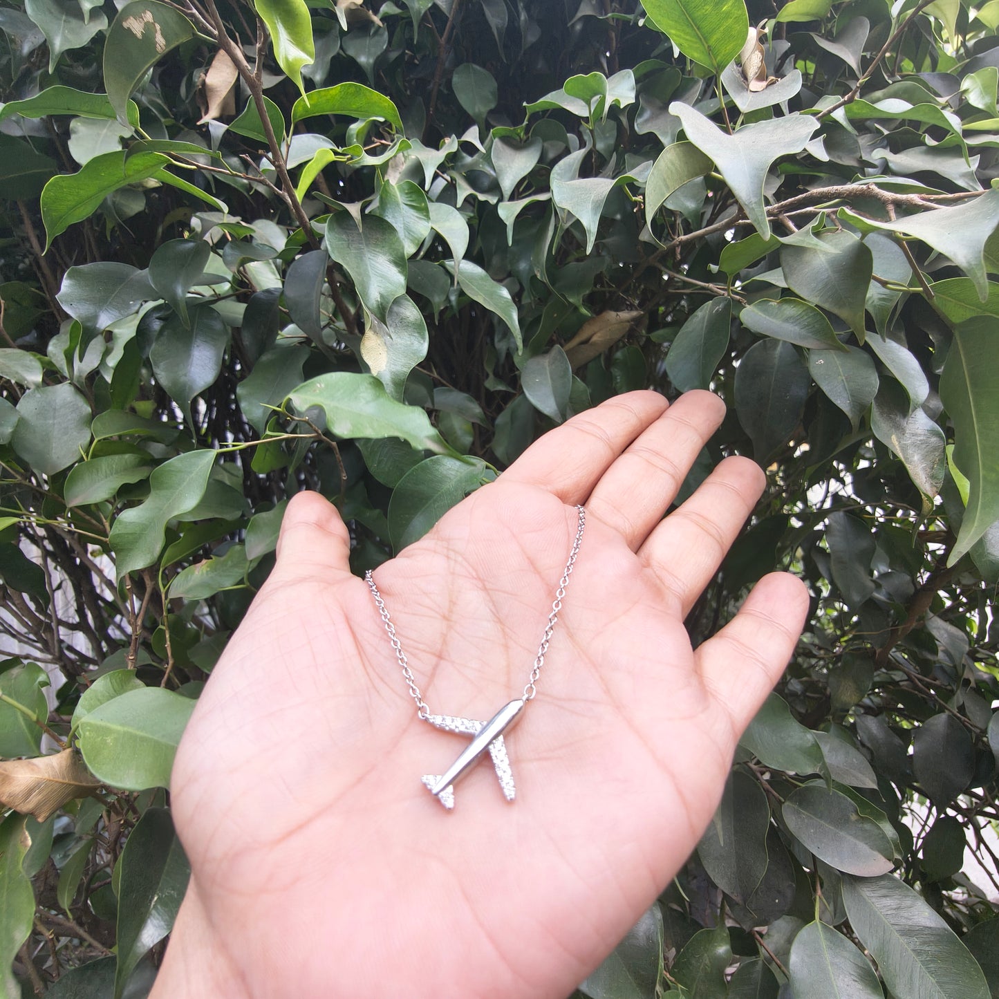 Silver Airplane Pendant