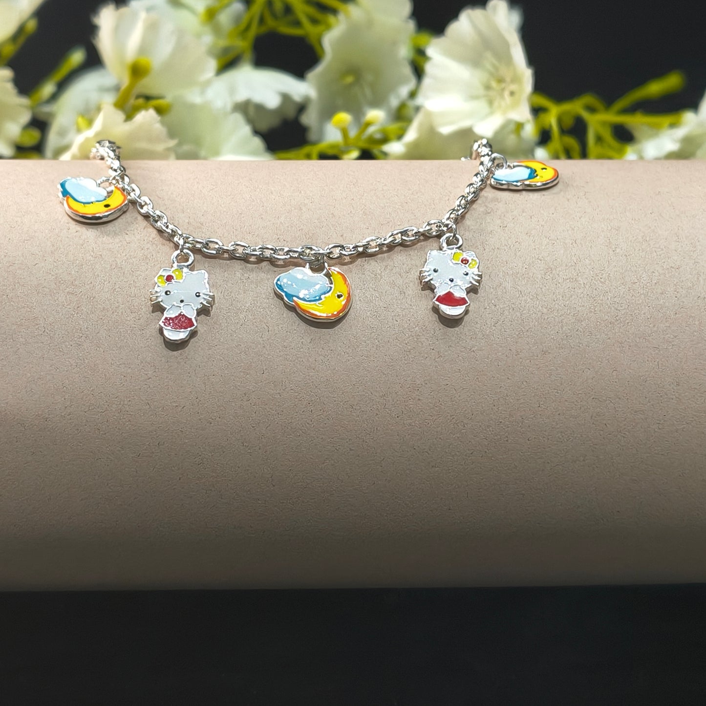 Silver Moonlight Kitty Baby Bracelet