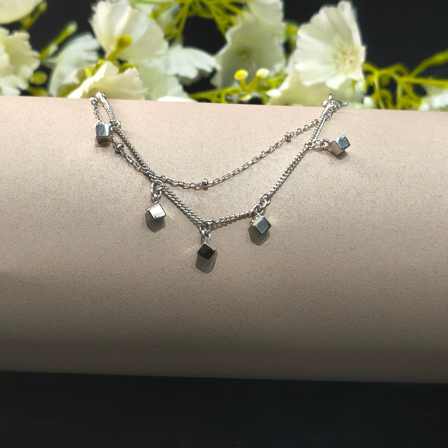 Silver Darling Cubes Baby Bracelet