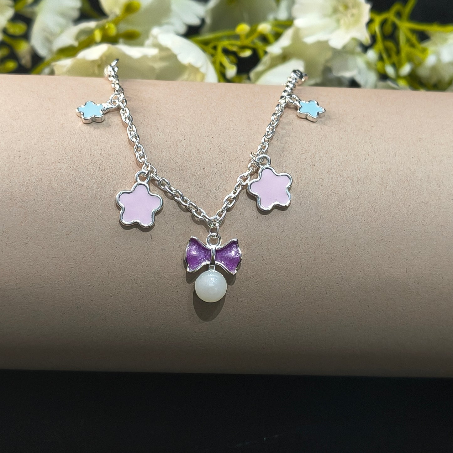 Silver Twinkle Bow Baby Bracelet