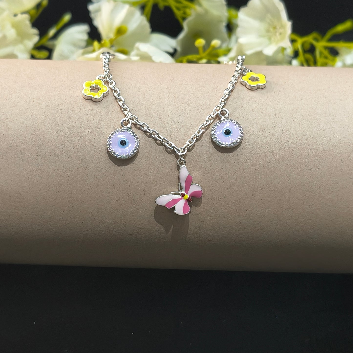 Silver Butteffly Garden Baby Bracelet