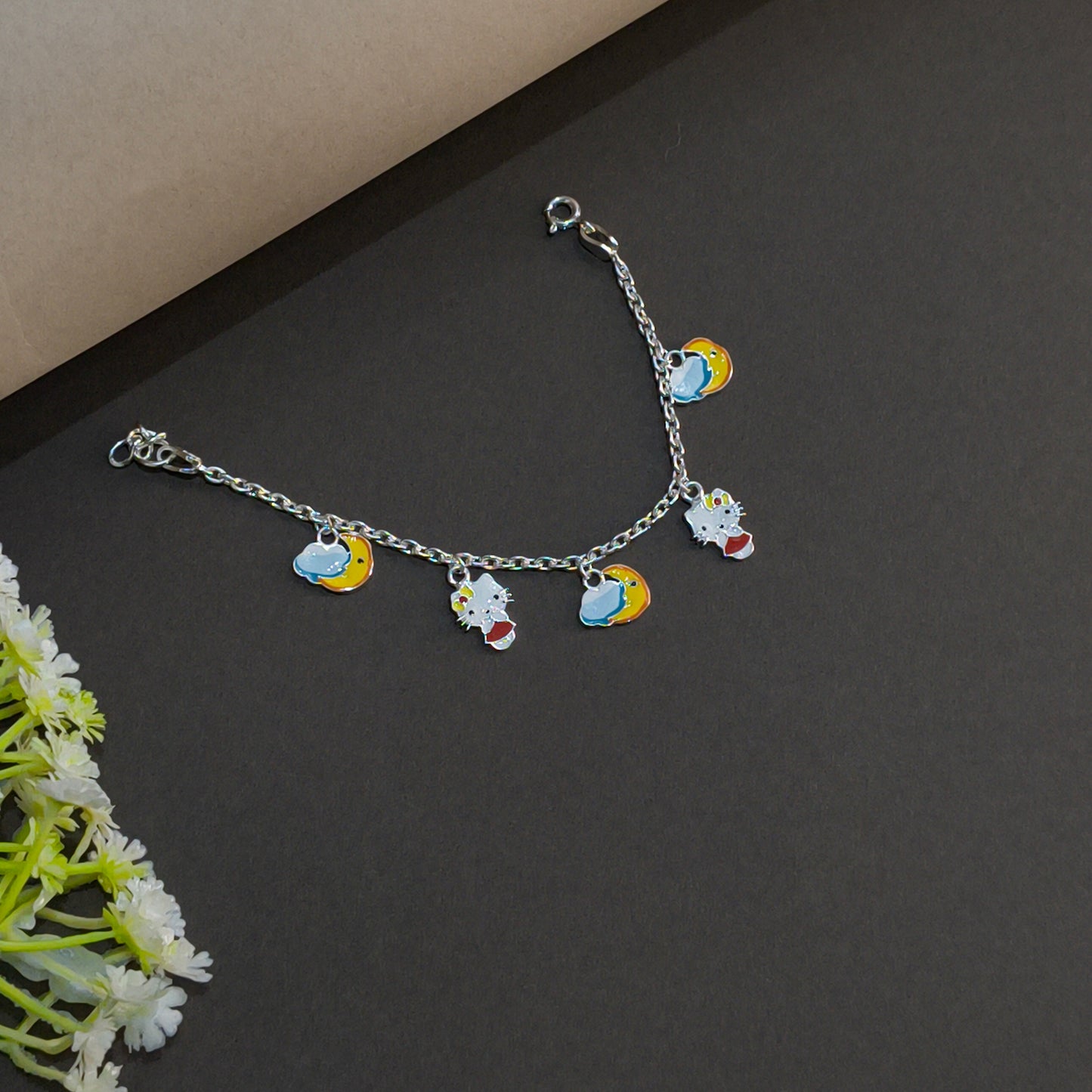 Silver Moonlight Kitty Baby Bracelet