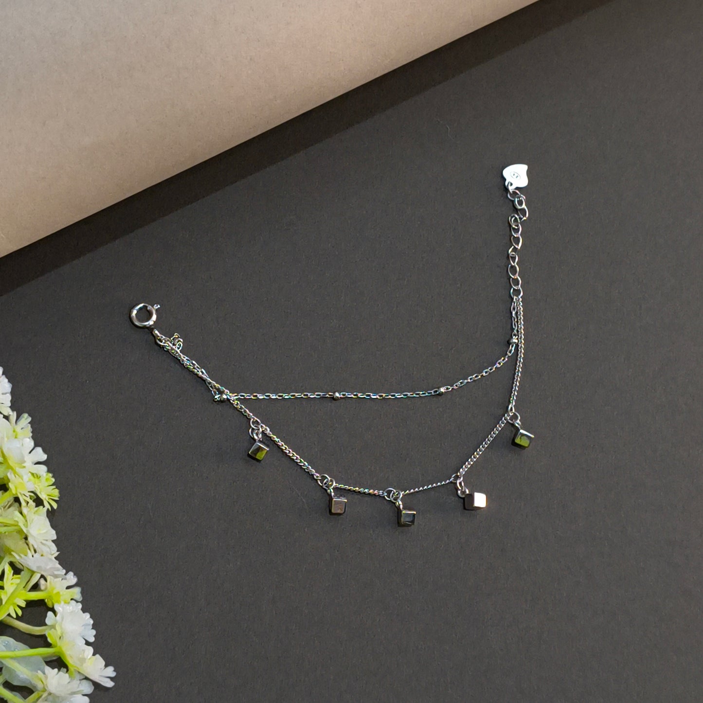 Silver Darling Cubes Baby Bracelet