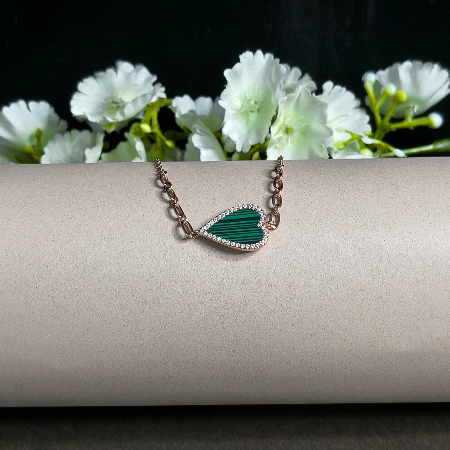 Rose Gold Plated Verdant Heart Bracelet