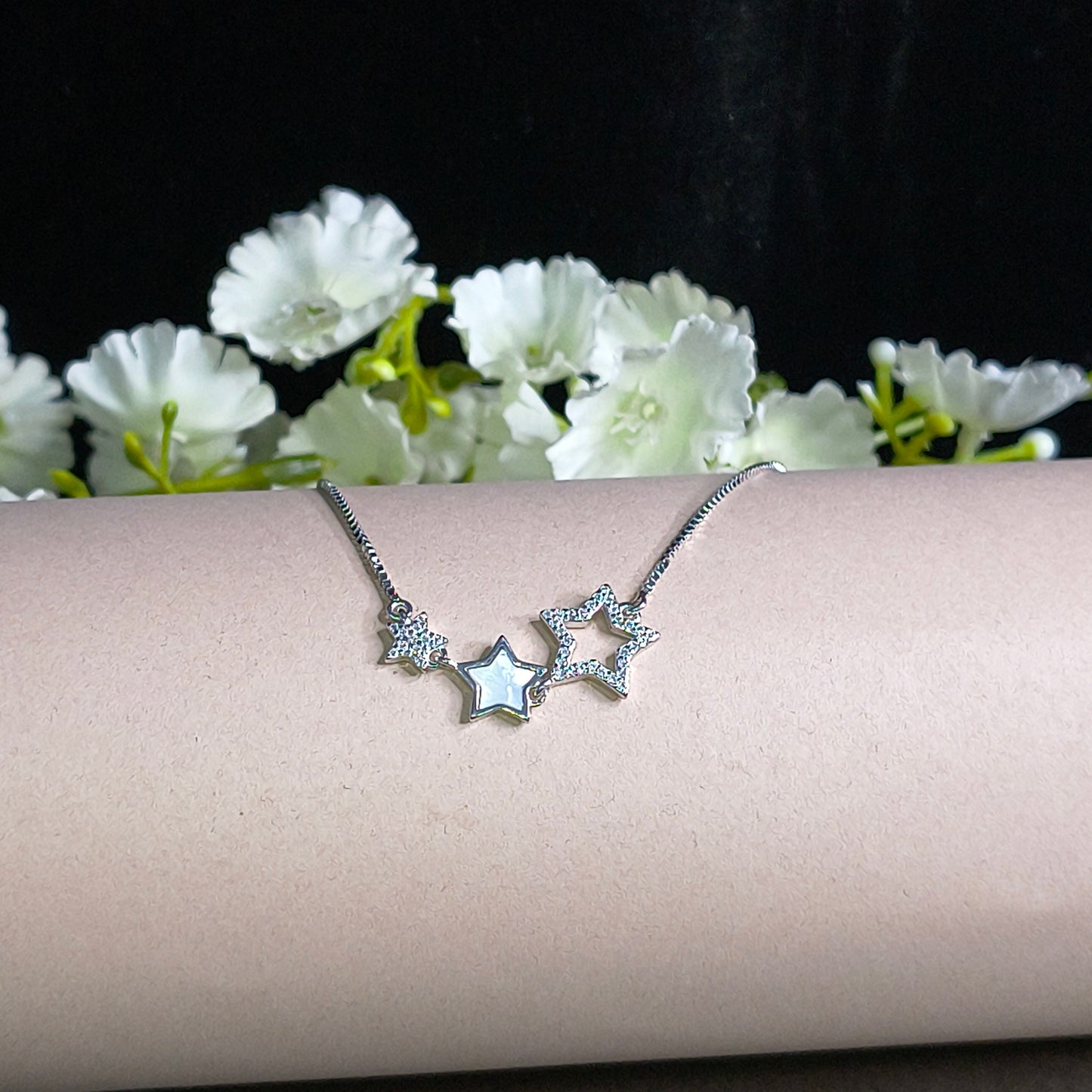 Silver Star Cluster Bracelet