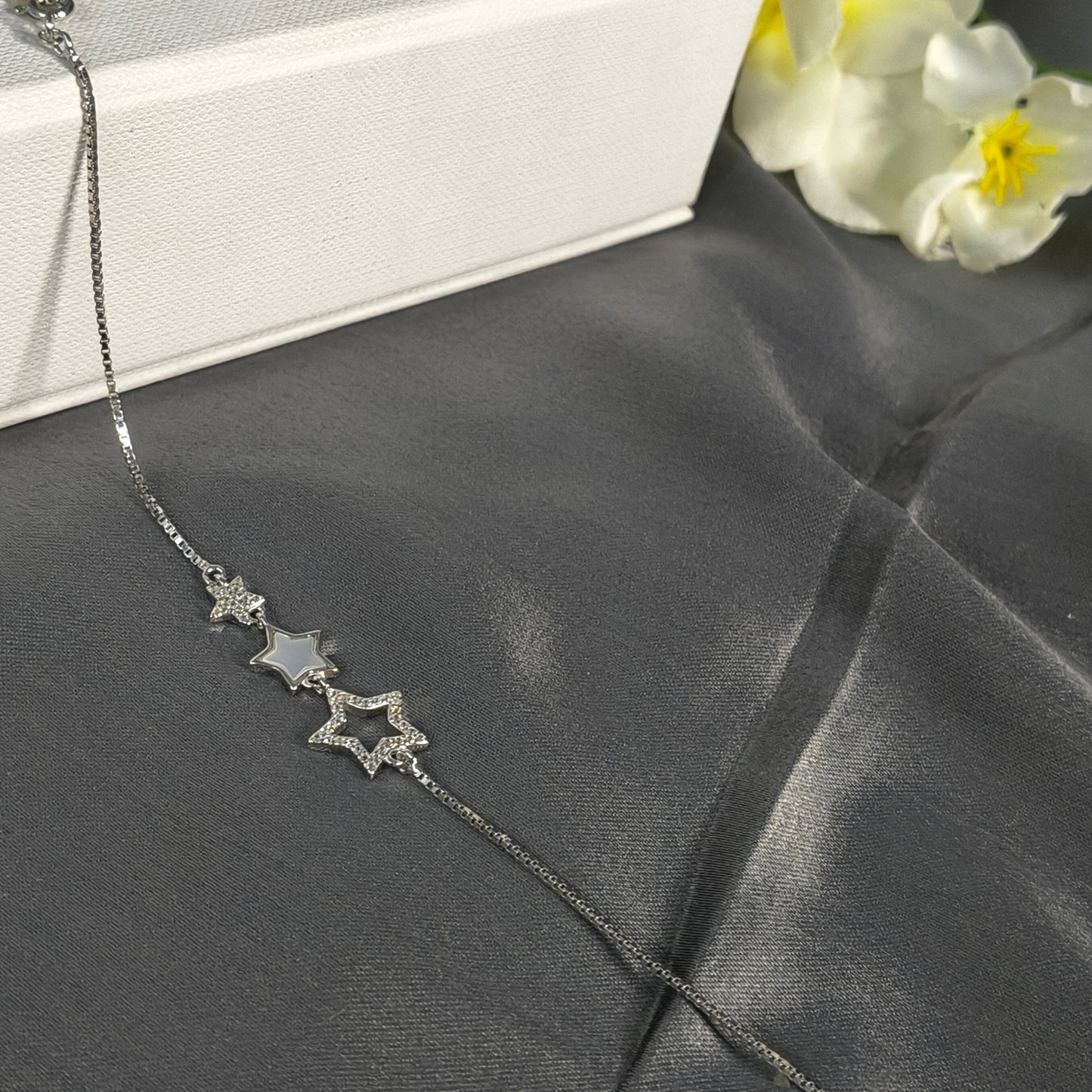 Silver Star Cluster Bracelet