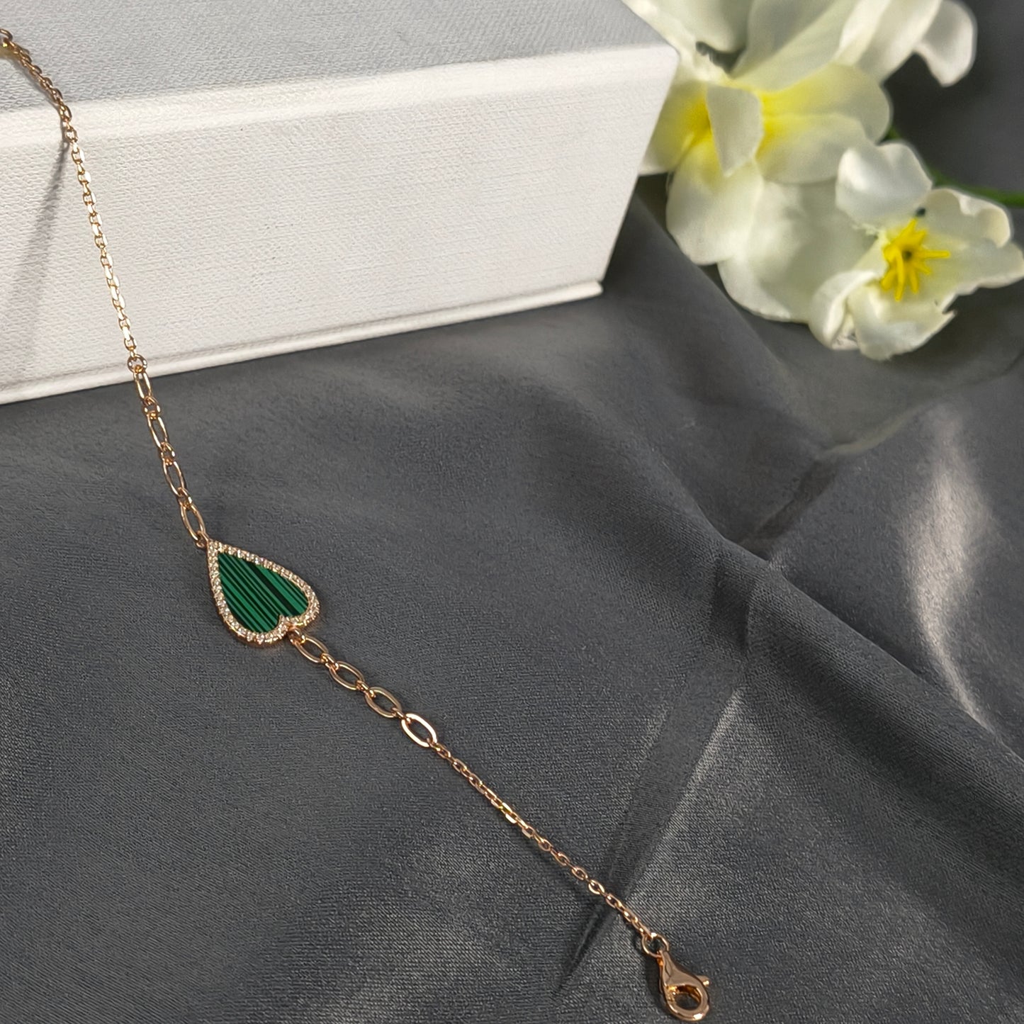 Rose Gold Plated Verdant Heart Bracelet
