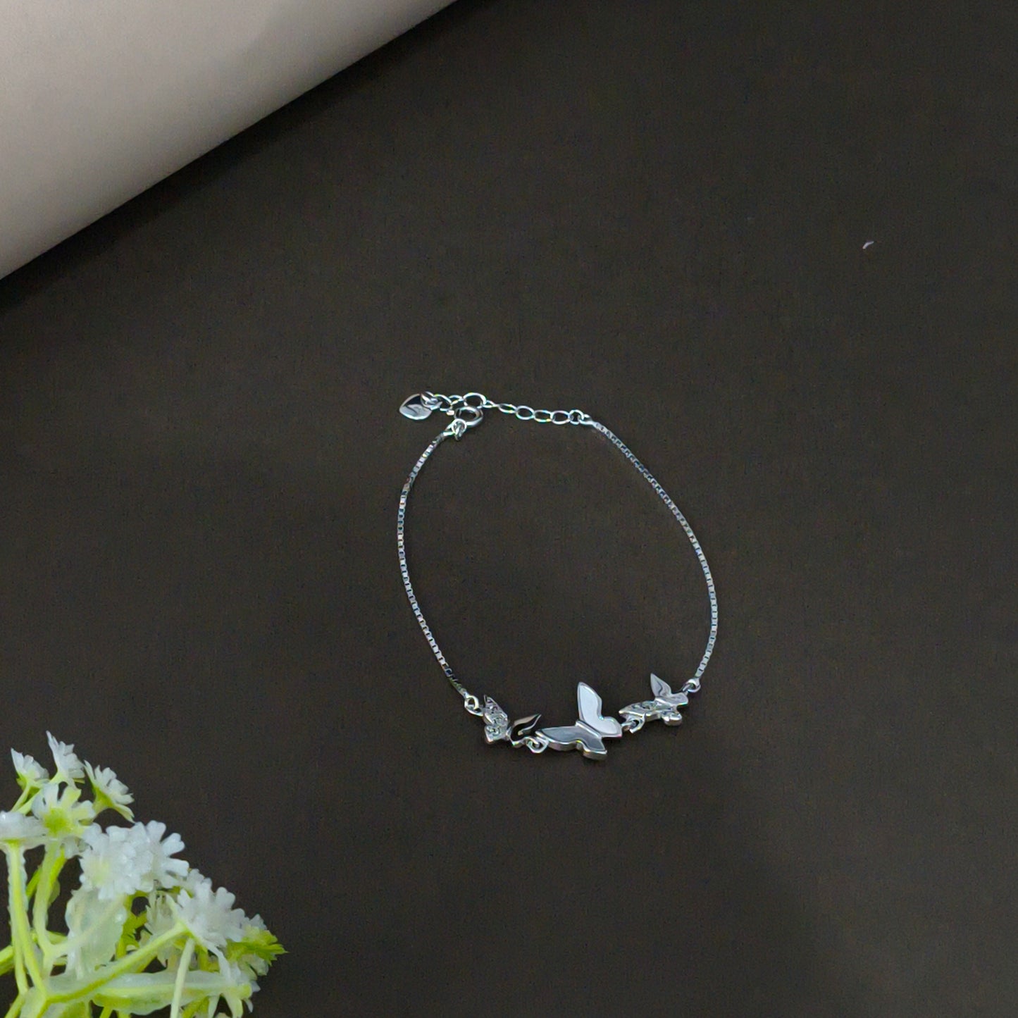 Silver Crystal Butterfly Friendship Bracelet