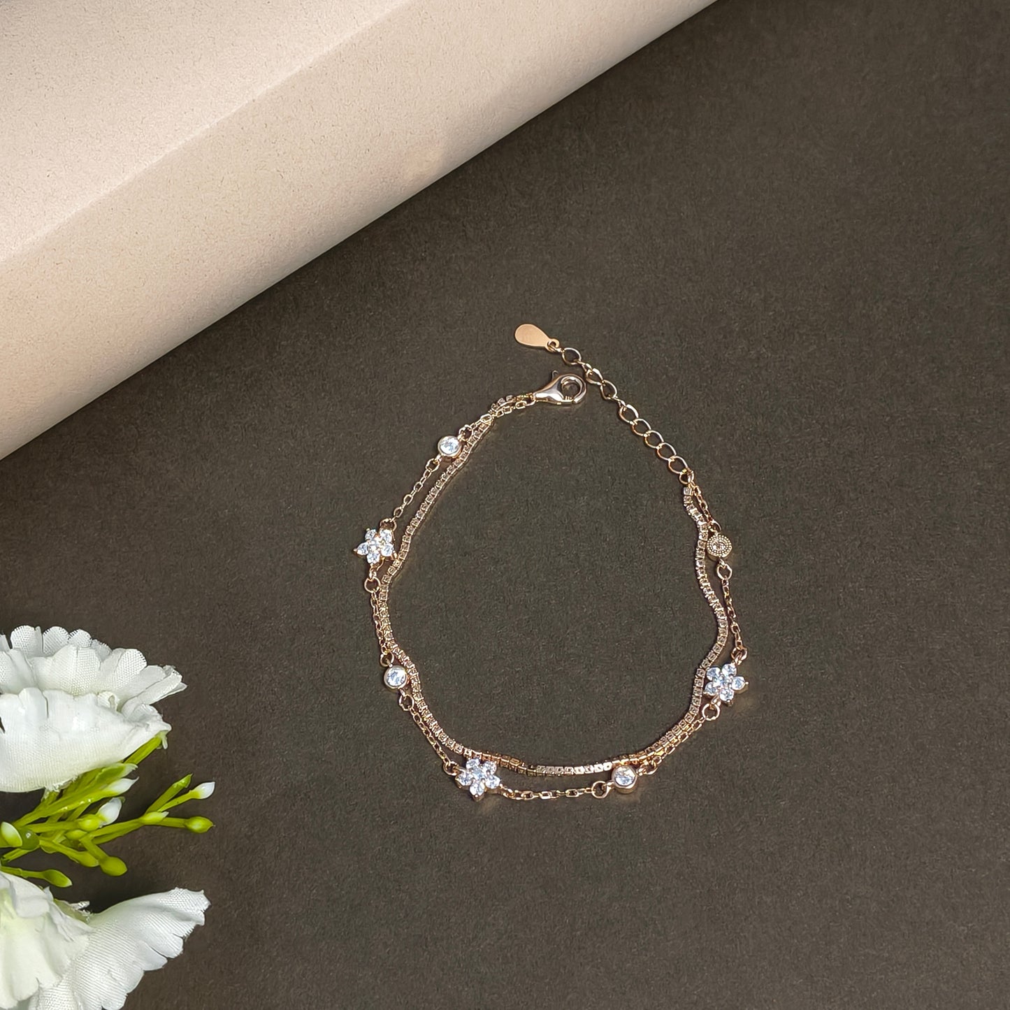 Rose Gold Plated Double Layer Star Bracelet