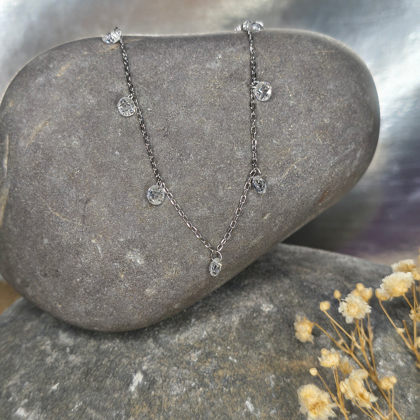 Silver Classic Crystal Necklace