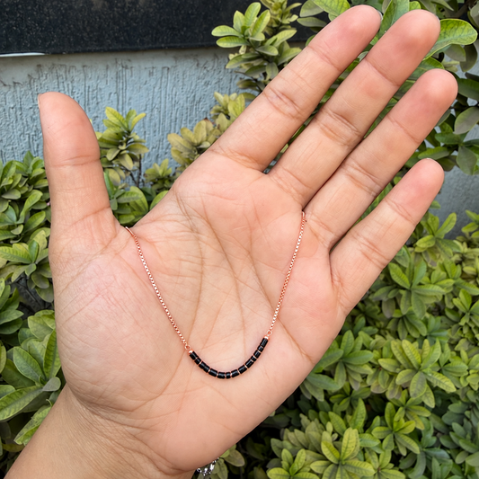 Rose Gold Plated Silver Arc Mangalsutra